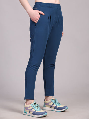 Dpassion Women Blue Slim Fit Training Pants Premium Activewear - Dpassion
