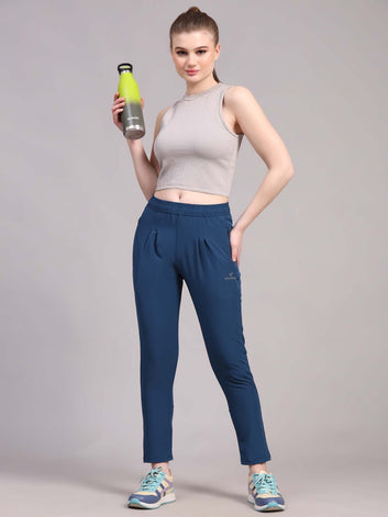 Regular fit sports track pants for women