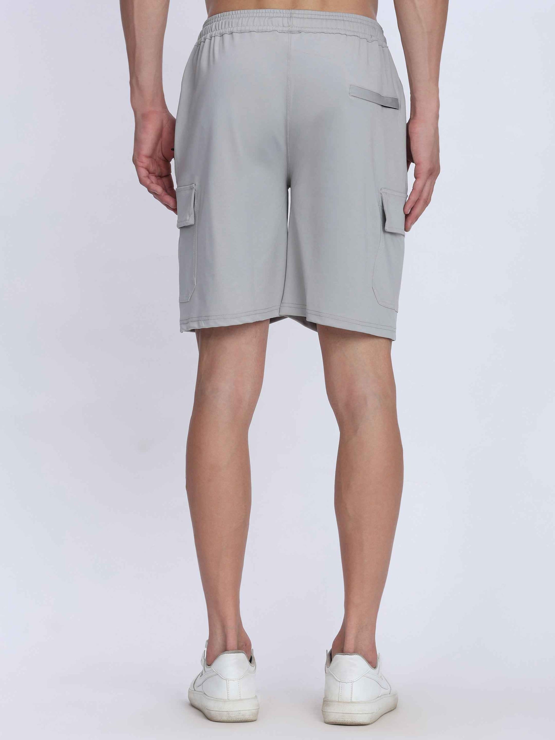 Dpassion Light Grey Cargo Training Shorts for Men Activewear