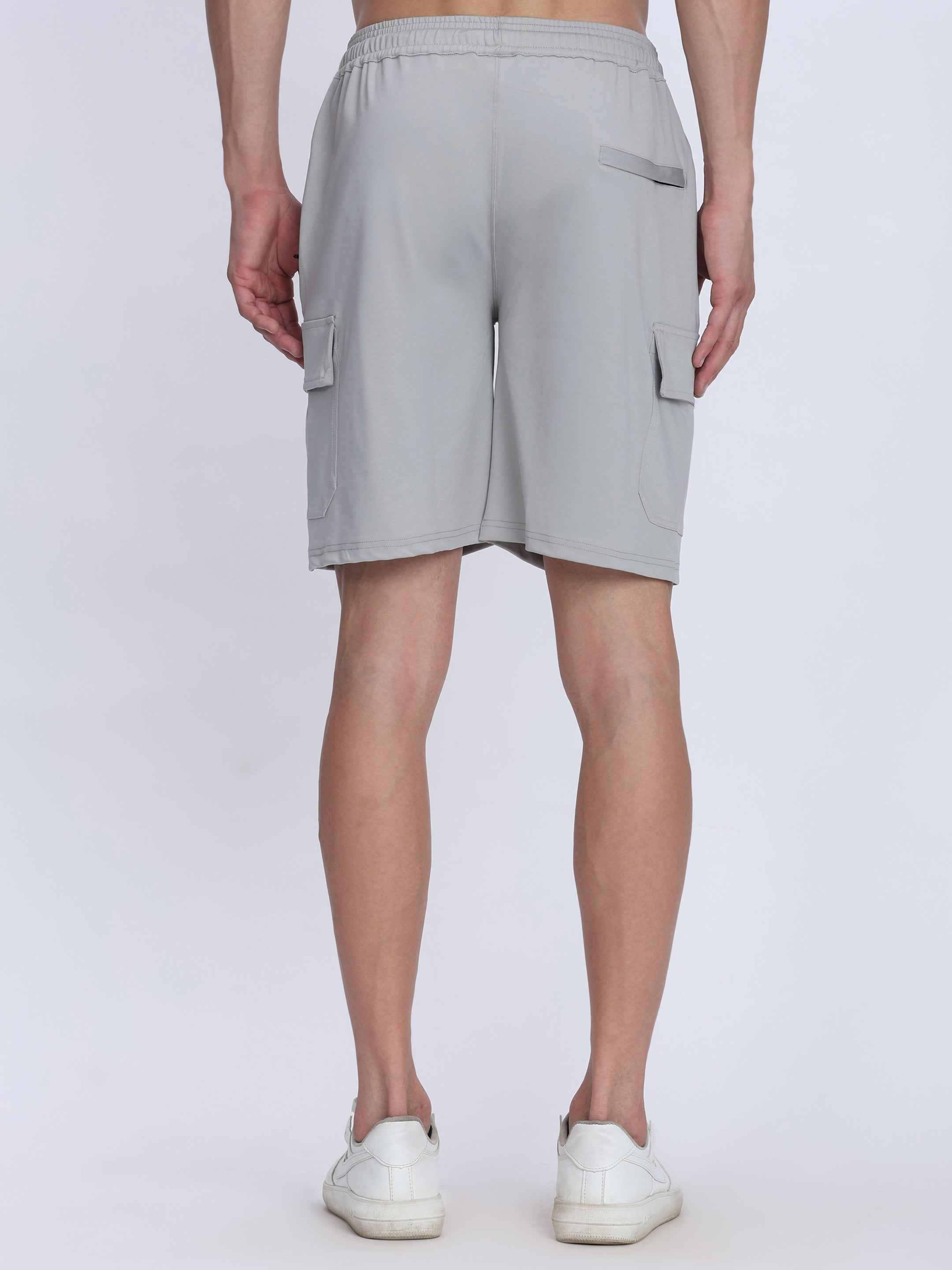 Dpassion Light Grey Cargo Training Shorts for Men Activewear