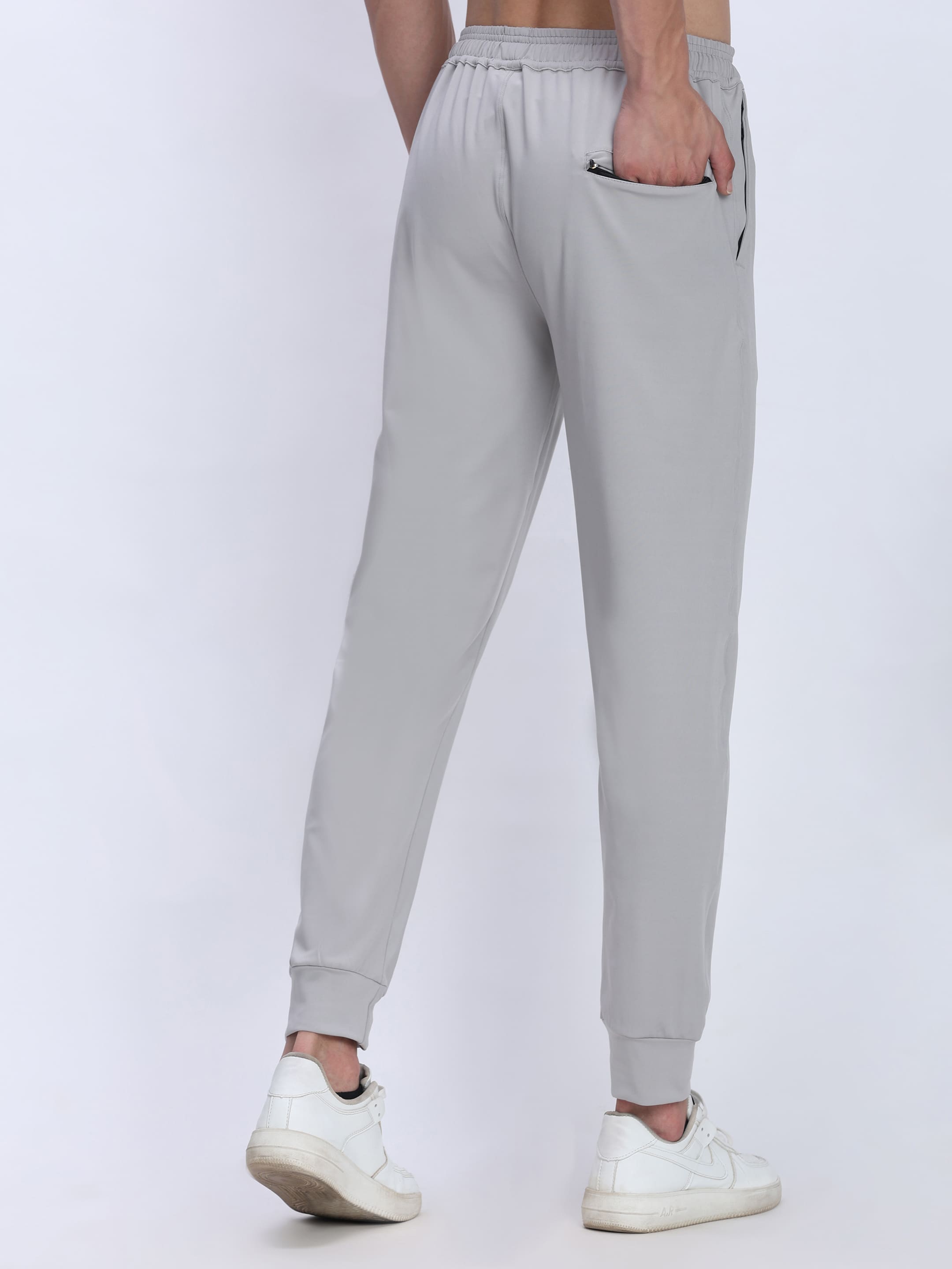 Dpassion Men Light Grey Joggers 4-Way Stretch Gym Trackpants Activewear - Dpassion