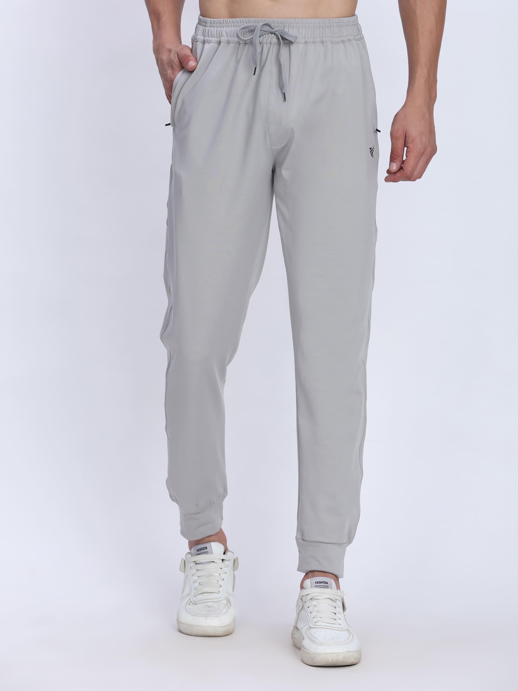 Dpassion Men Light Grey Joggers 4-Way Stretch Gym Trackpants Activewear - Dpassion