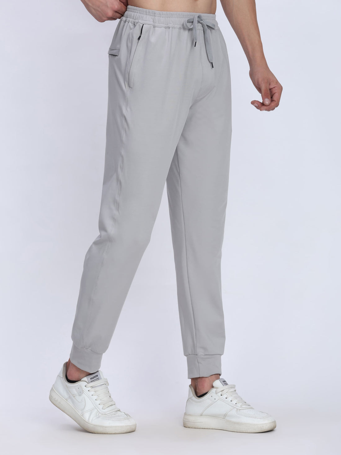 Dpassion Men Light Grey Joggers 4-Way Stretch Gym Trackpants Activewear - Dpassion