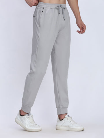 Dpassion Men Light Grey Joggers 4-Way Stretch Gym Trackpants Activewear - Dpassion