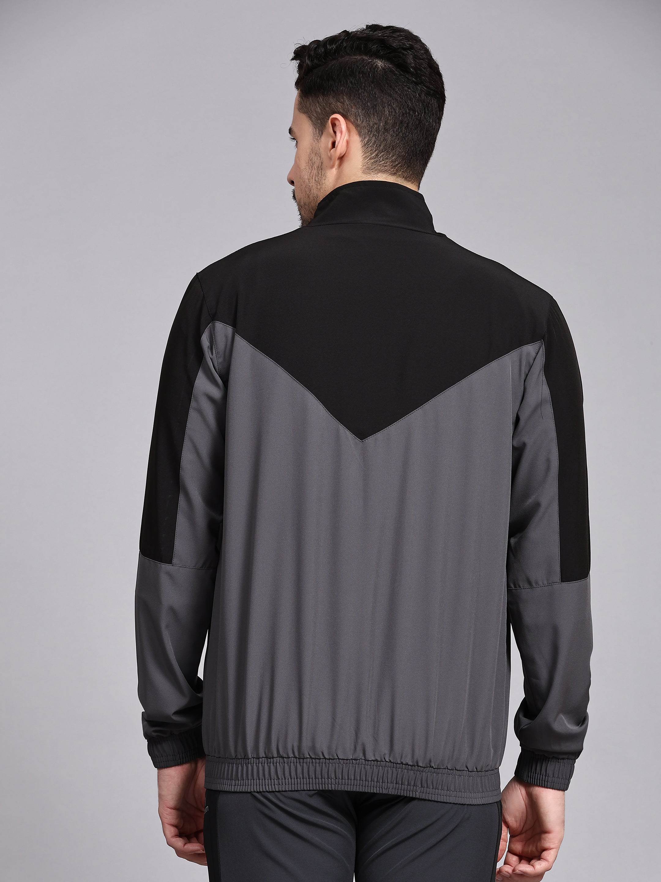 Dpassion Men Dual Tone Training Jacket Grey Black Sportswear - Dpassion