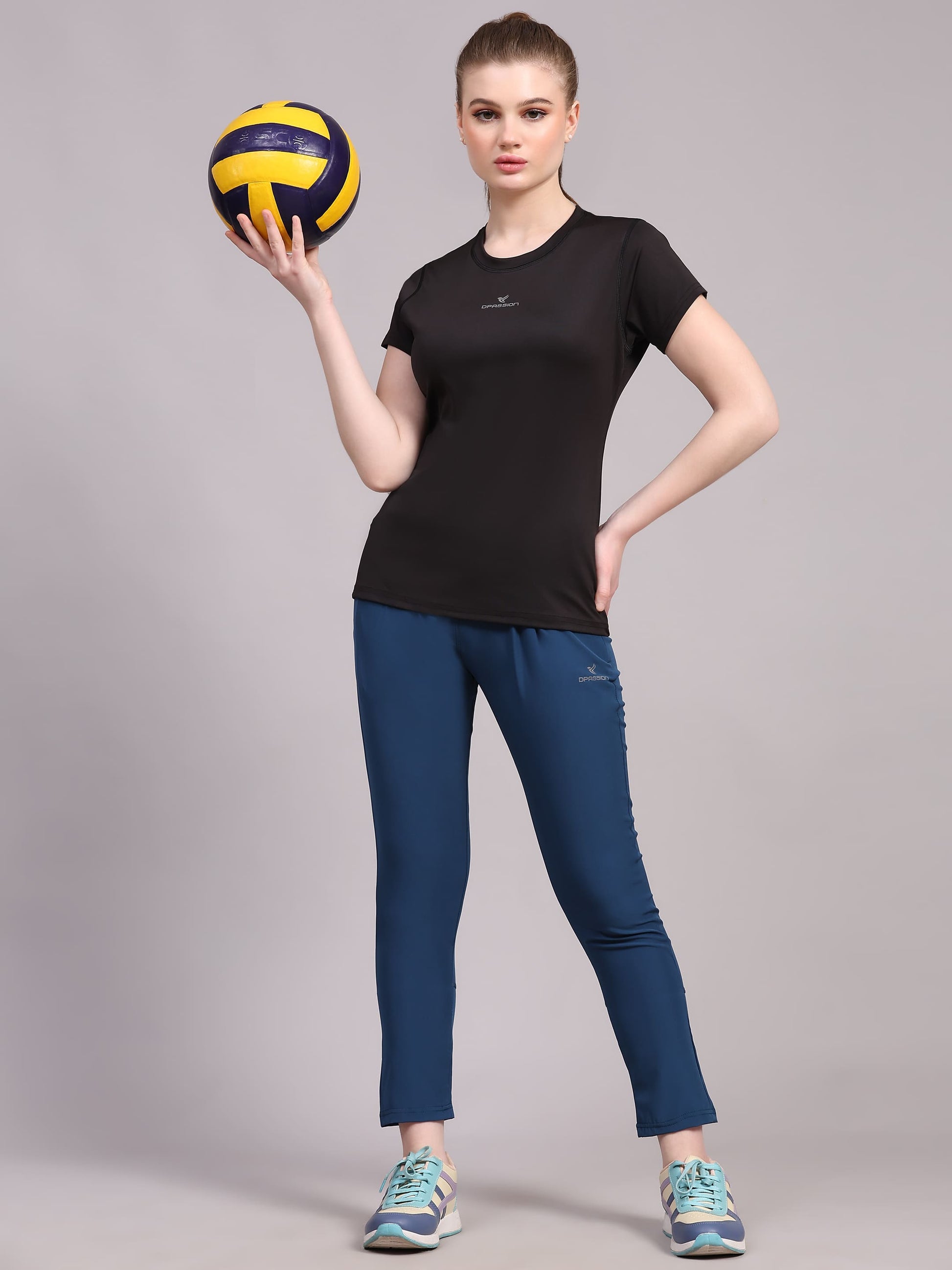 Dpassion Women CoreFlex Essential Black Performance T-Shirt - Dpassion