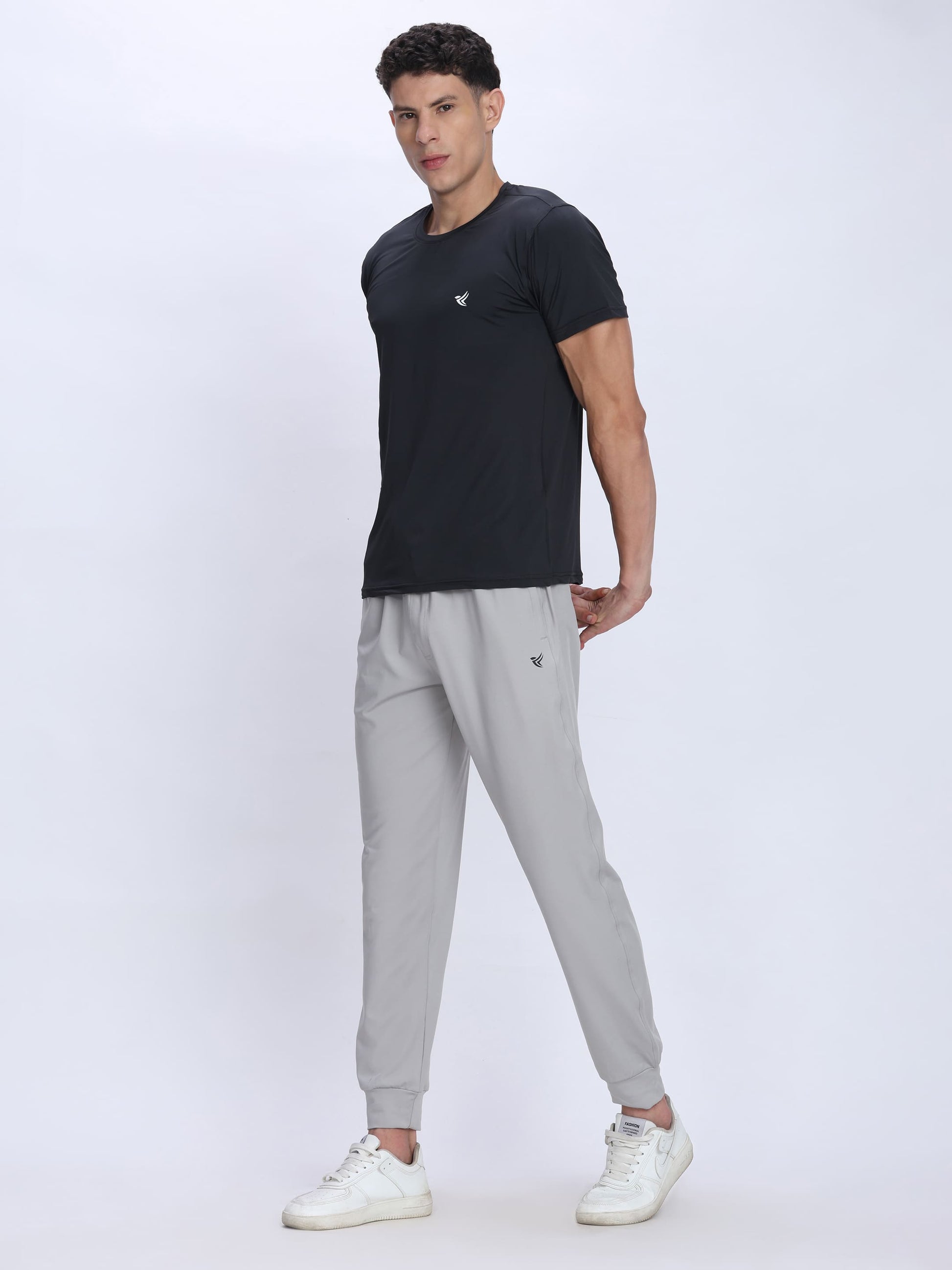 Dpassion Men Light Grey Joggers 4-Way Stretch Gym Trackpants Activewear - Dpassion