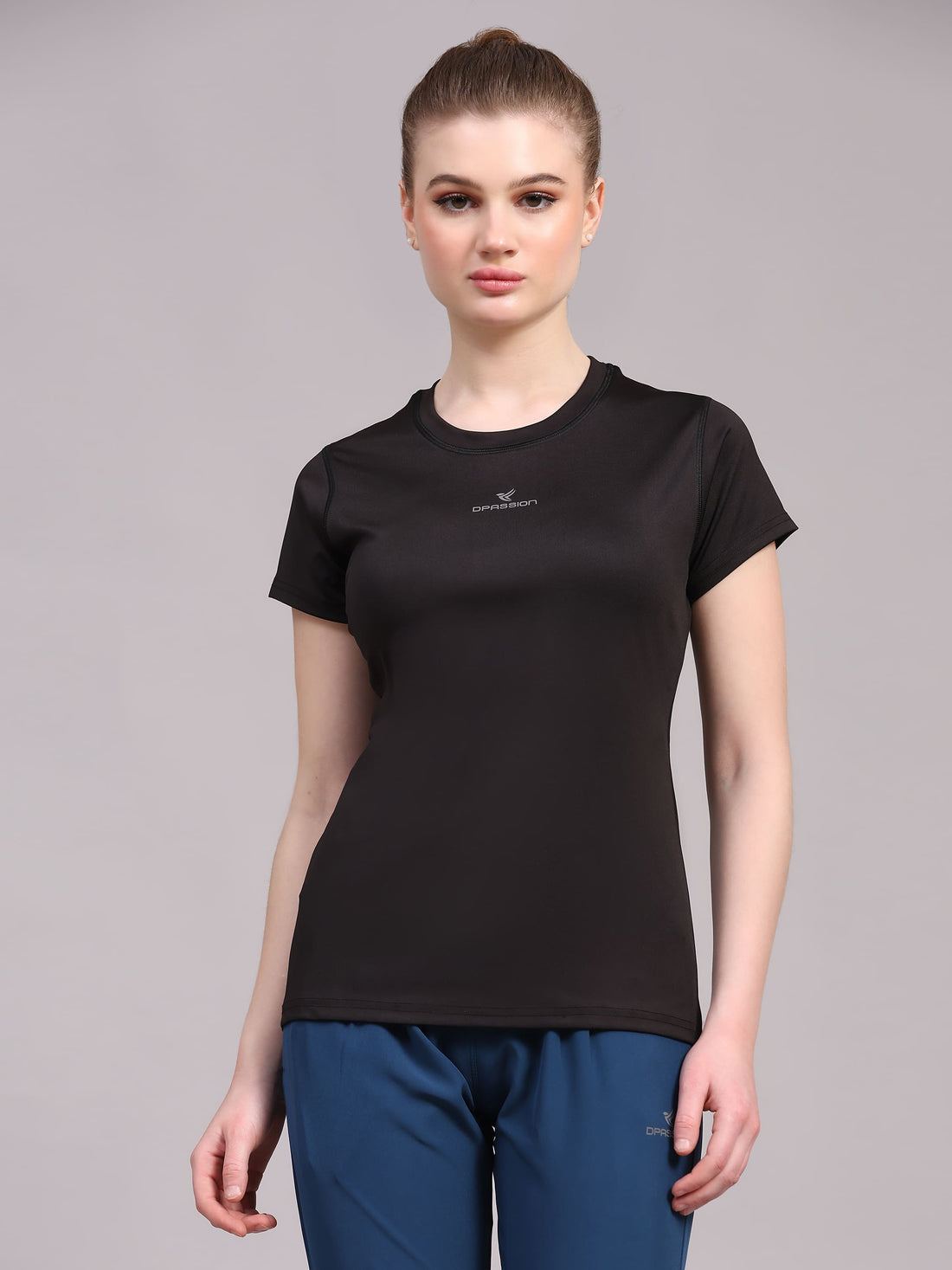 Dpassion Women CoreFlex Essential Black Performance T-Shirt - Dpassion