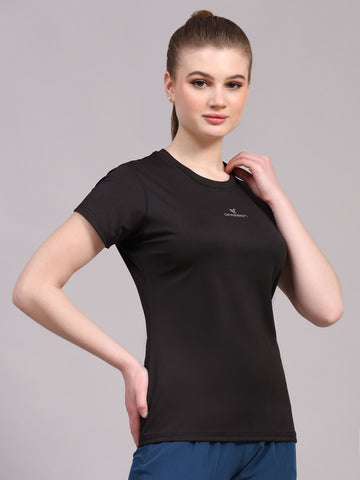 Dpassion Women CoreFlex Essential Black Performance T-Shirt - Dpassion