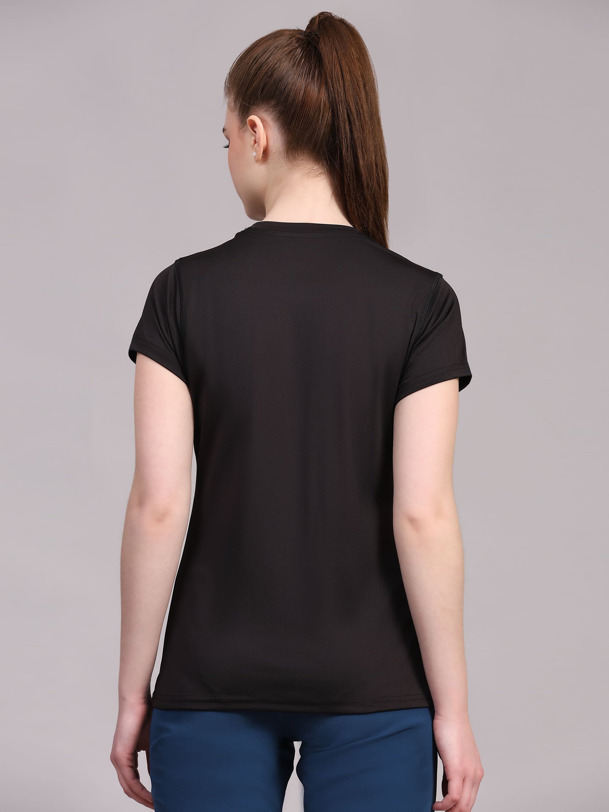 Dpassion Women CoreFlex Essential Black Performance T-Shirt - Dpassion