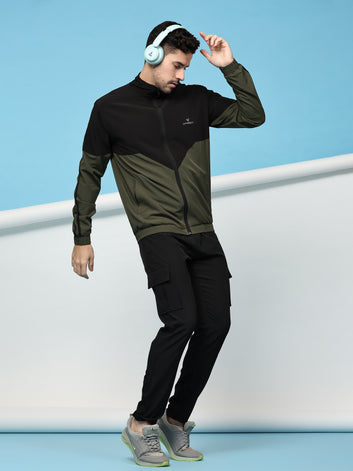 Colourblocked Polyester Regular fit Track Suit for Men