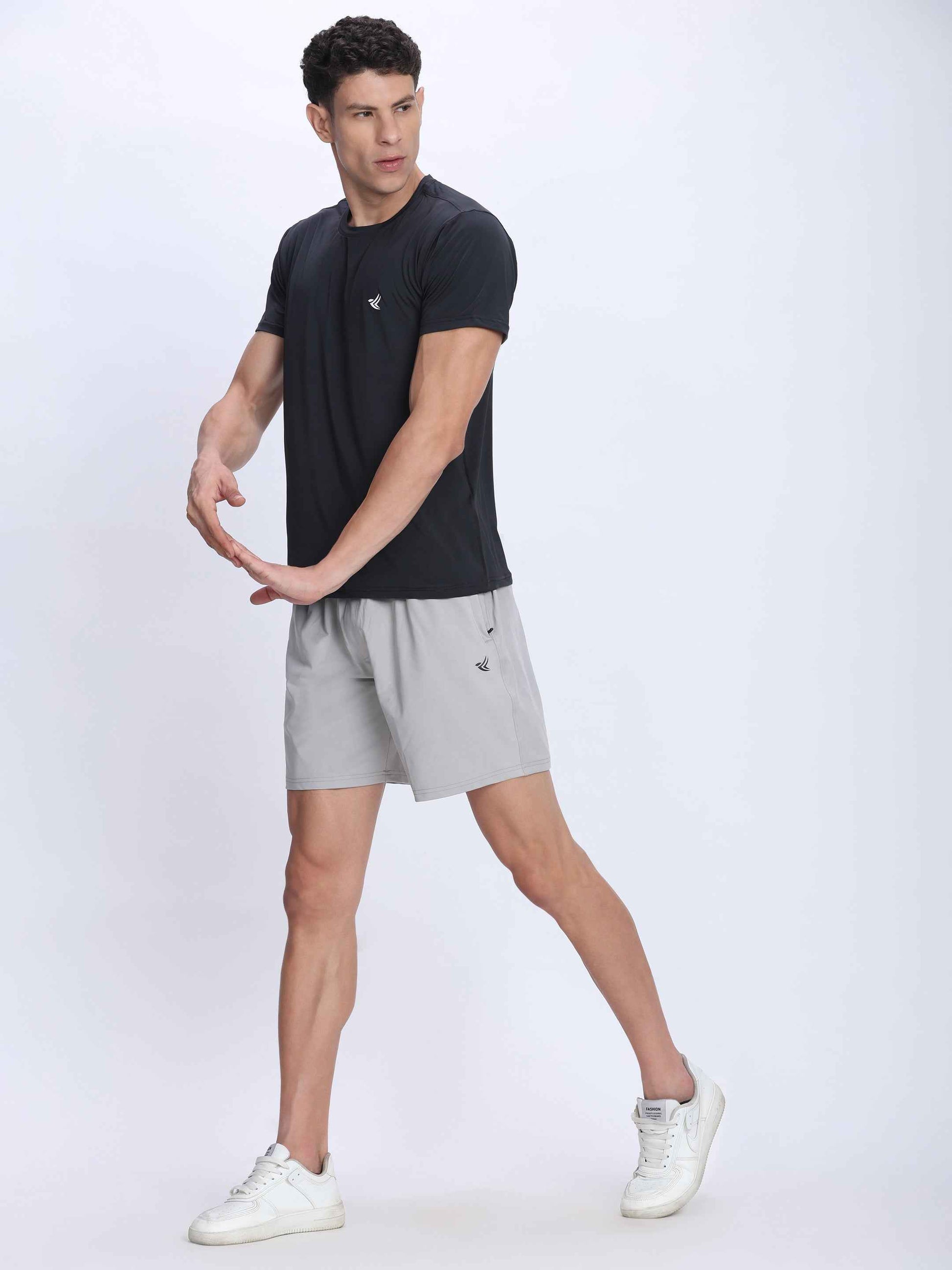 Dpassion Men Training Shorts Light Grey Quick Dry Activewear