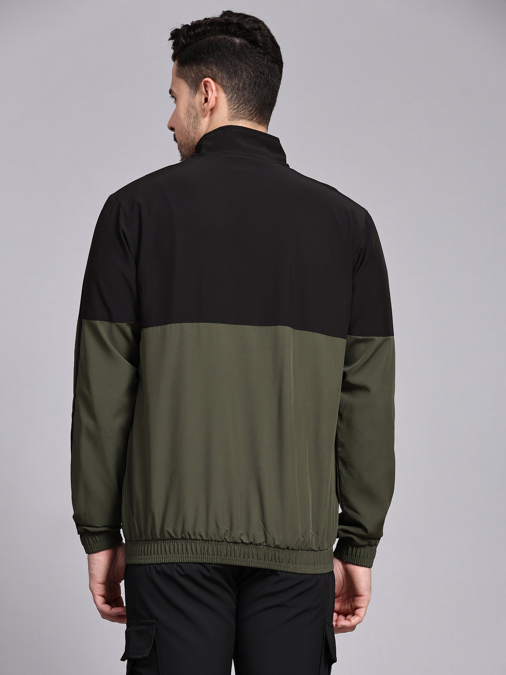 Dpassion Men Dual Tone Training Jacket Black Olive Sportswear - Dpassion