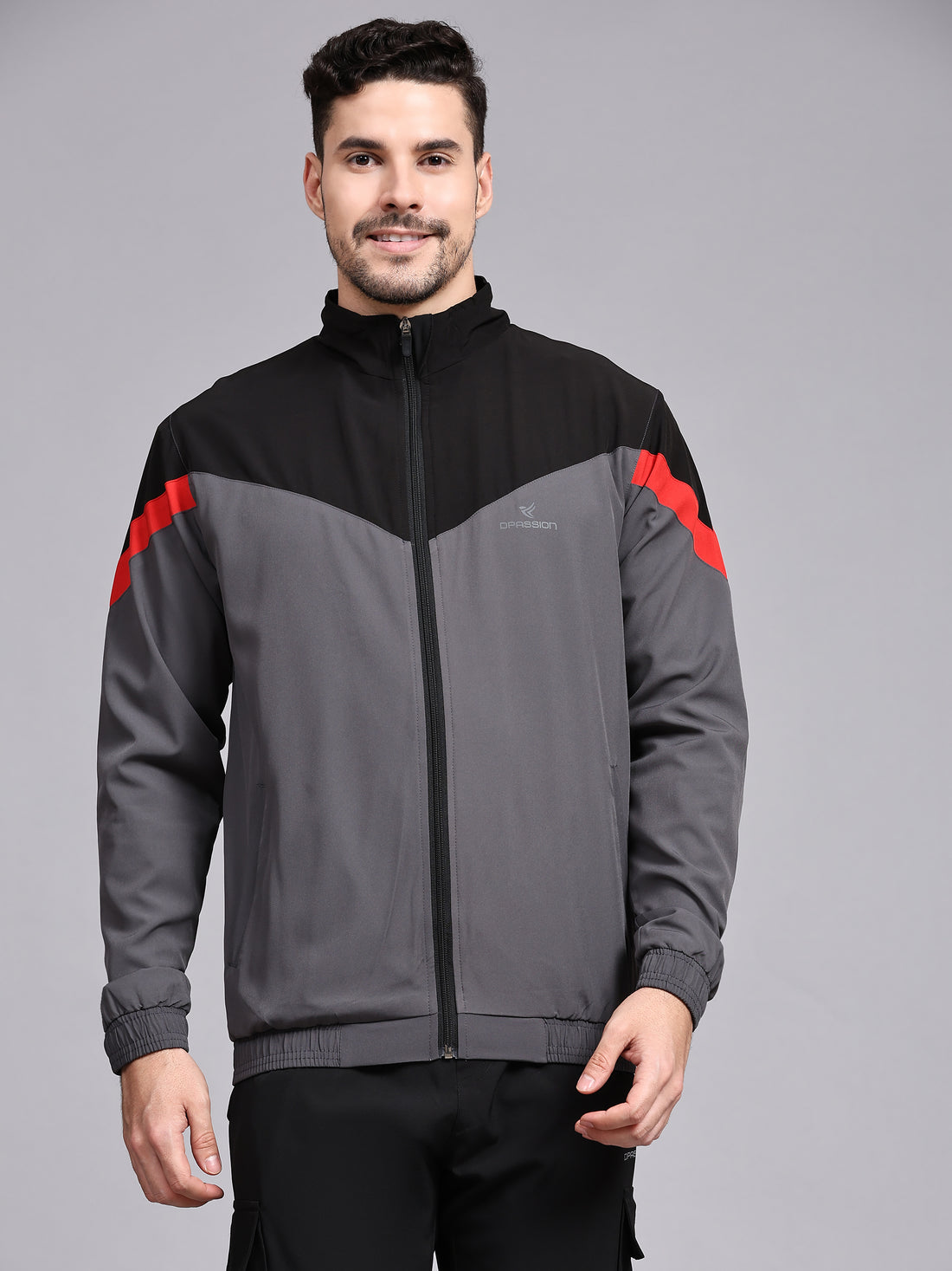 Dpassion Men Colorblock Zip Jacket Performance Gym Activewear