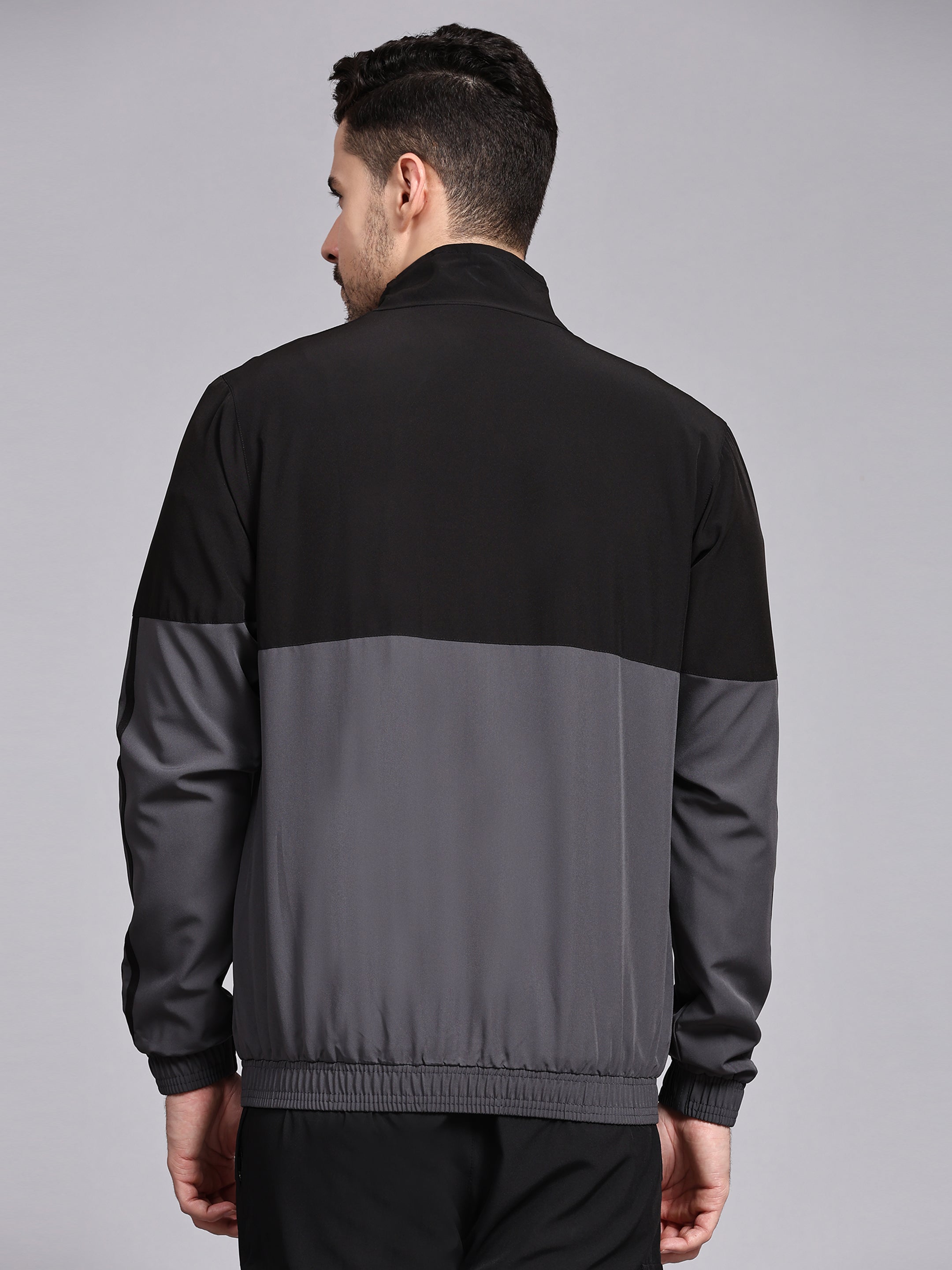 Dpassion Men Dual Tone Training Jacket Black Grey Sportswear - Dpassion