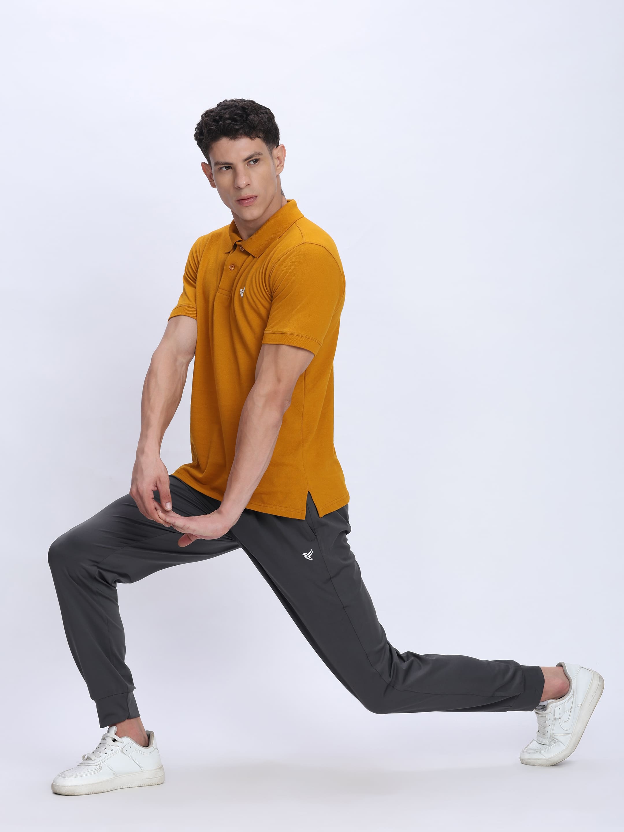 Dpassion Men Grey Joggers 4-Way Stretch Gym Trackpants Activewear - Dpassion