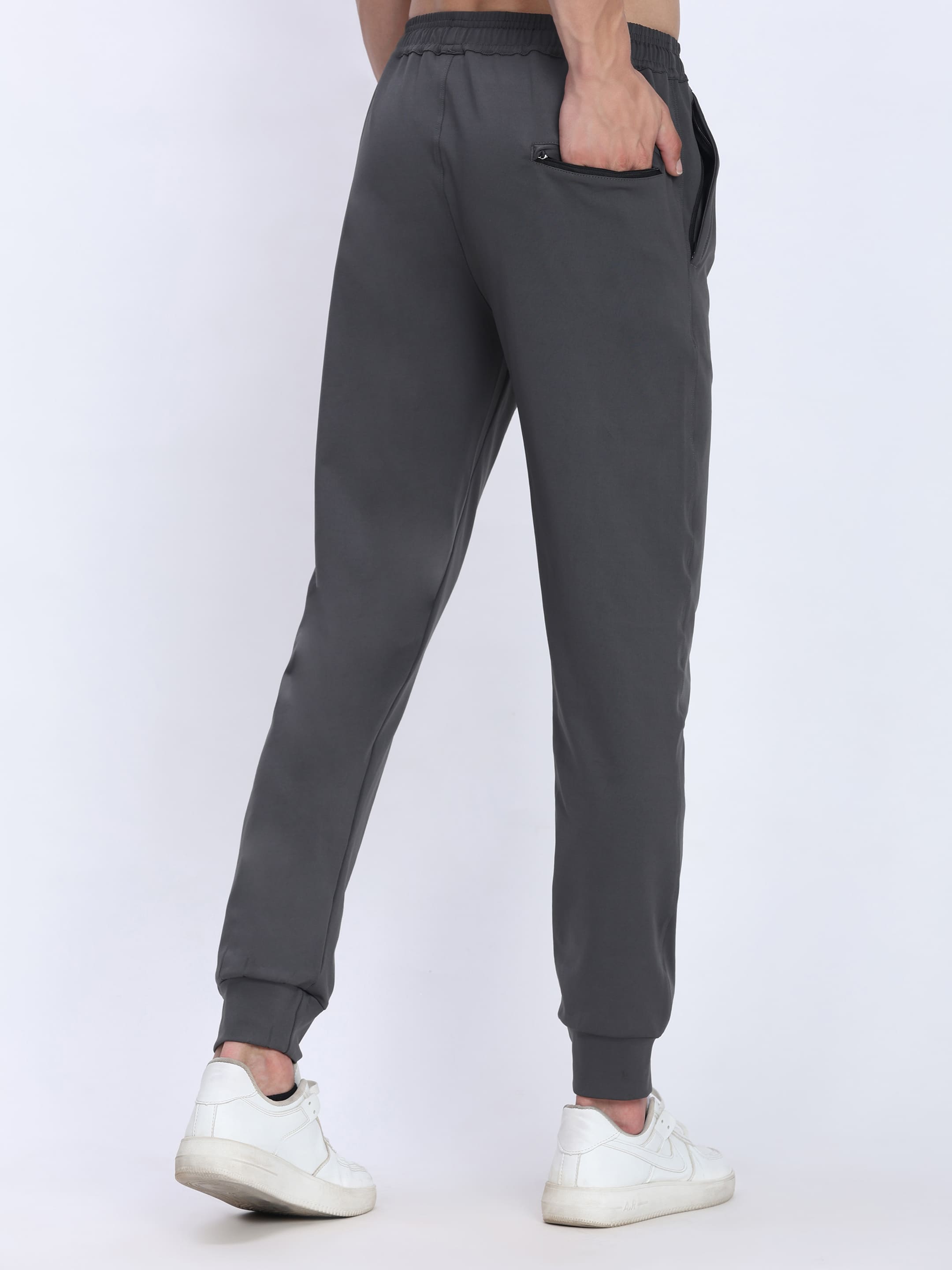 Dpassion Men Grey Joggers 4-Way Stretch Gym Trackpants Activewear - Dpassion