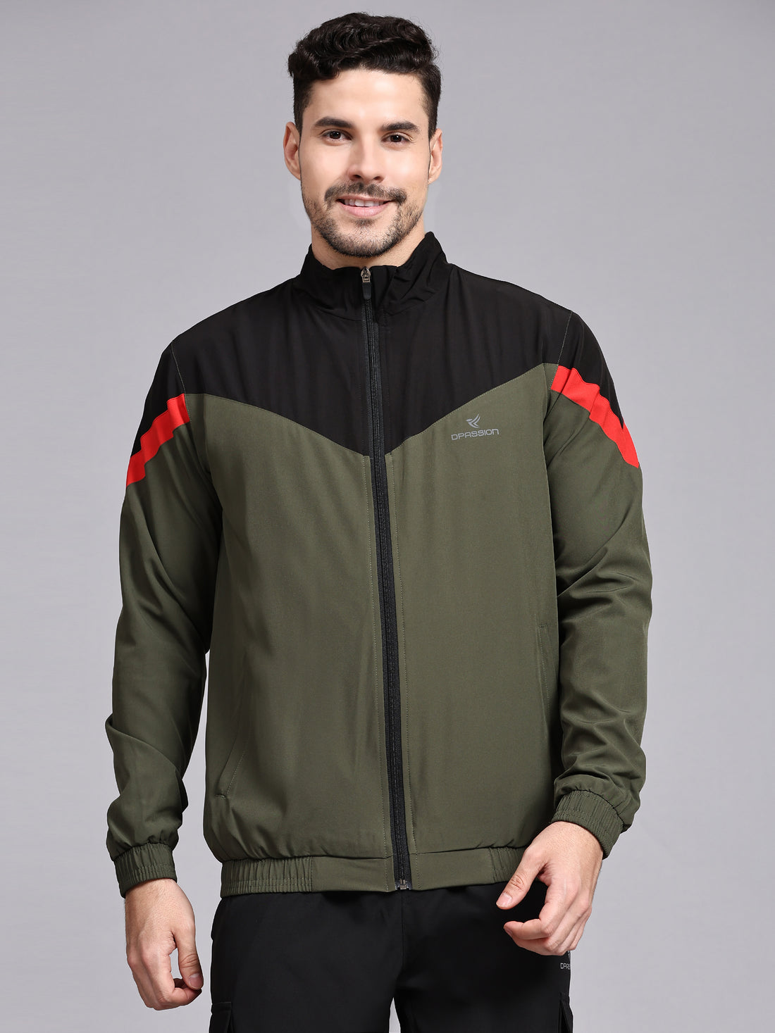 Dpassion Men Colorblock Zip Jacket Premium Gym Training Activewear