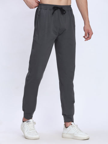 Dpassion Men Grey Joggers 4-Way Stretch Gym Trackpants Activewear - Dpassion