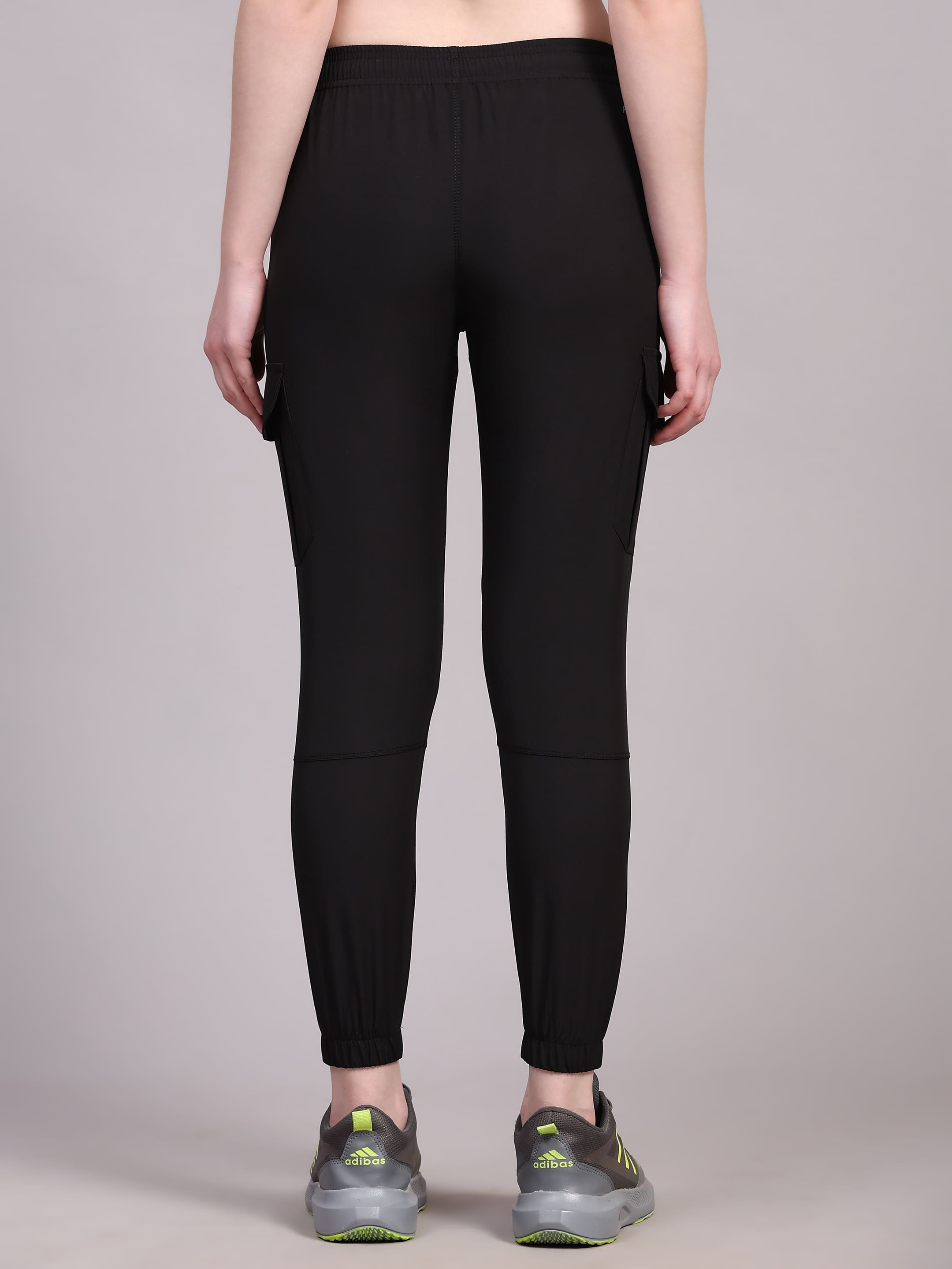 Dpassion Women’s Black Slim Fit Training Track Pants Activewear - Dpassion