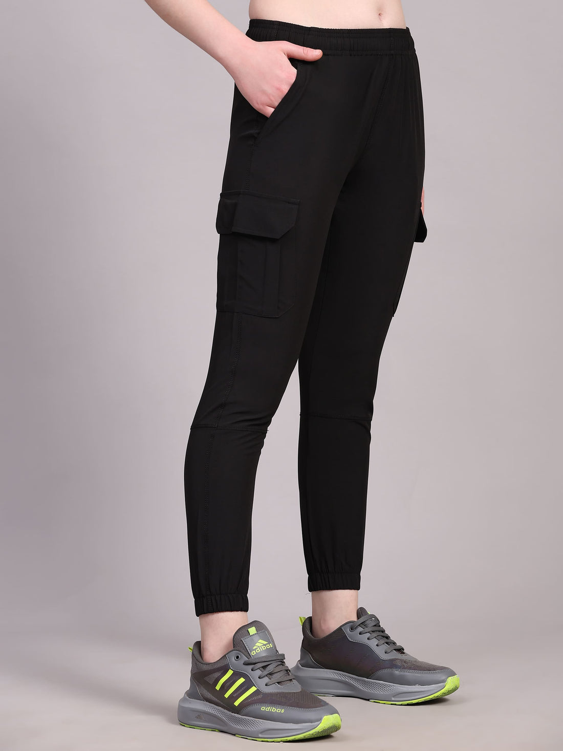 Dpassion Women’s Black Slim Fit Training Track Pants Activewear - Dpassion