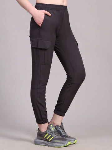 Dpassion Women’s Dark Brown Slim Fit Training Track Pants - Dpassion