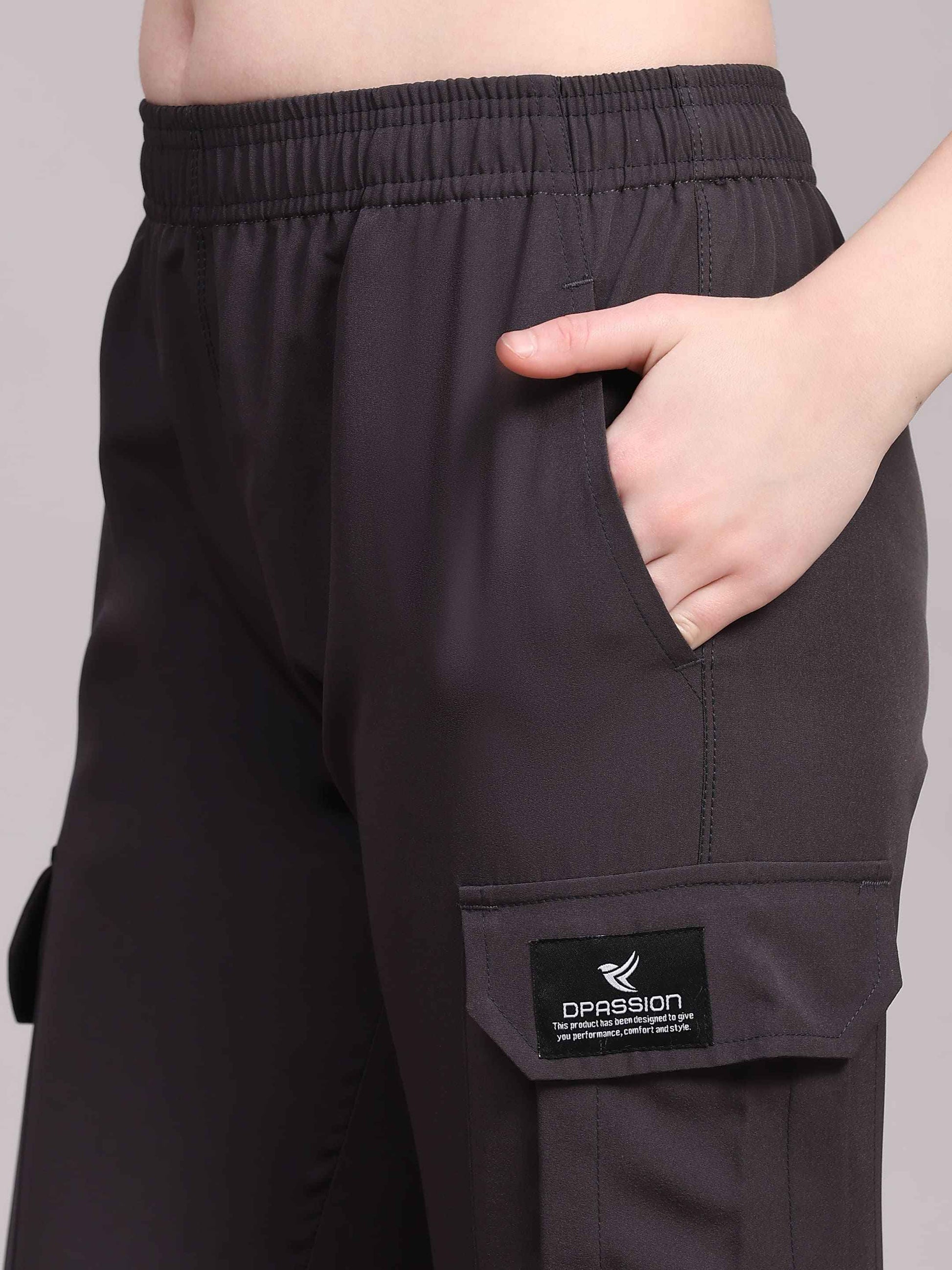 Dpassion Women’s Dark Brown Slim Fit Training Track Pants