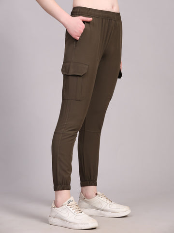 Dpassion Women’s Olive Slim Fit Training Track Pants Activewear - Dpassion