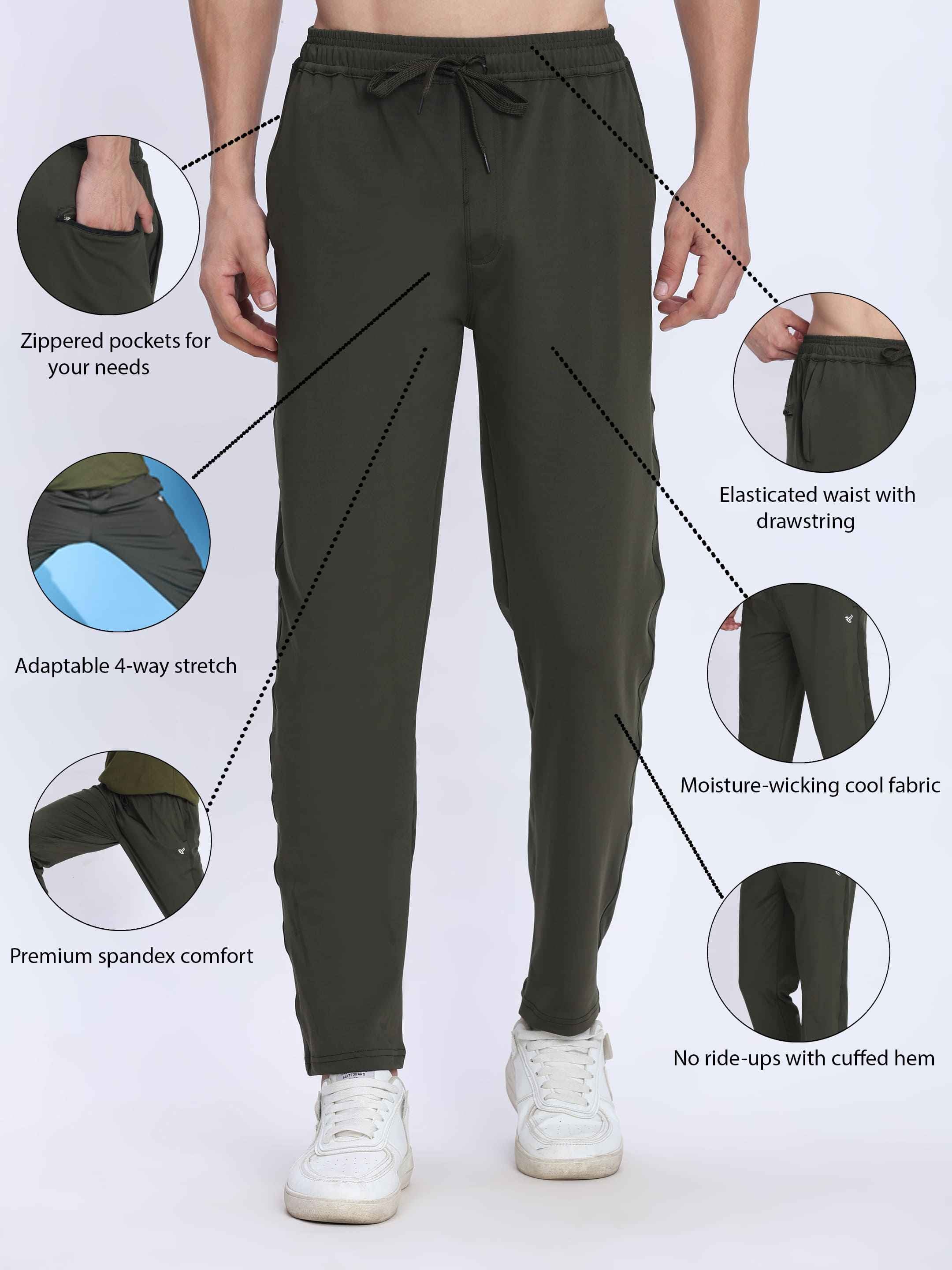 Dpassion CoreFlex Olive Training Pants Premium Activewear for Men