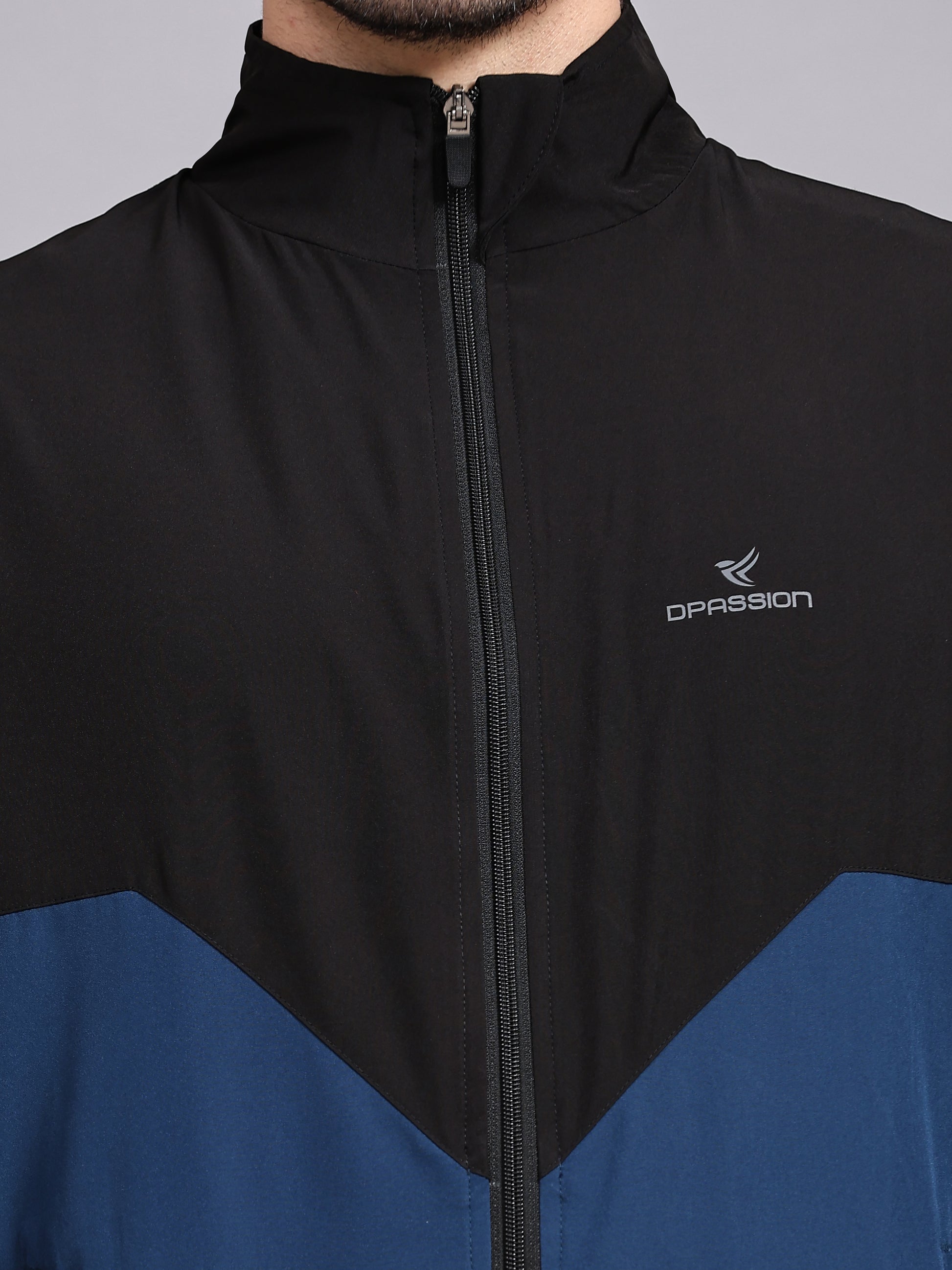 Dpassion Men Dual Tone Training Jacket Black Blue Sportswear - Dpassion
