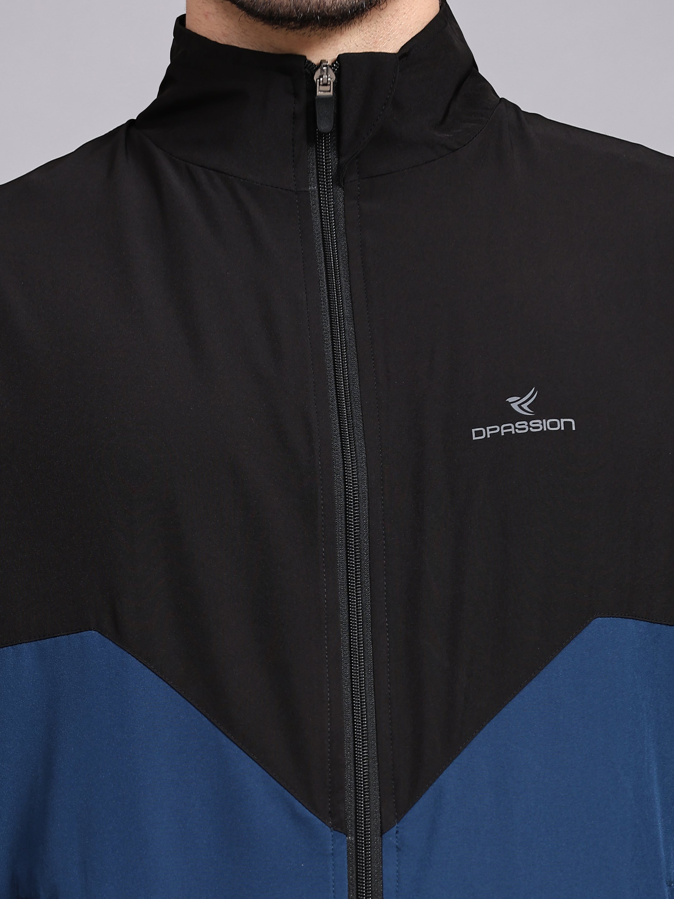Dpassion Men Dual Tone Training Jacket Black Blue Sportswear - Dpassion