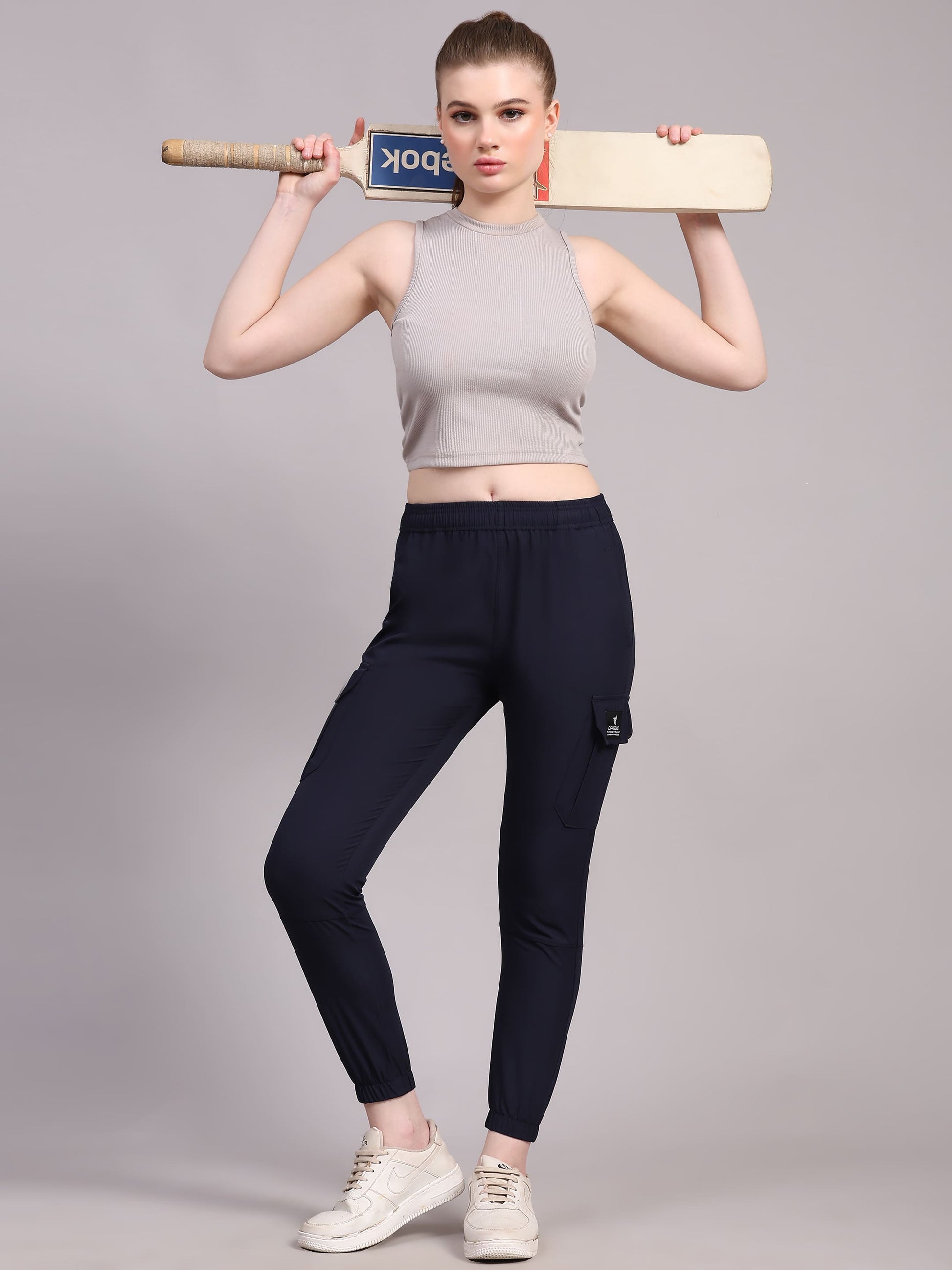 Dpassion Women’s Navy Slim Fit Training Track Pants Activewear - Dpassion