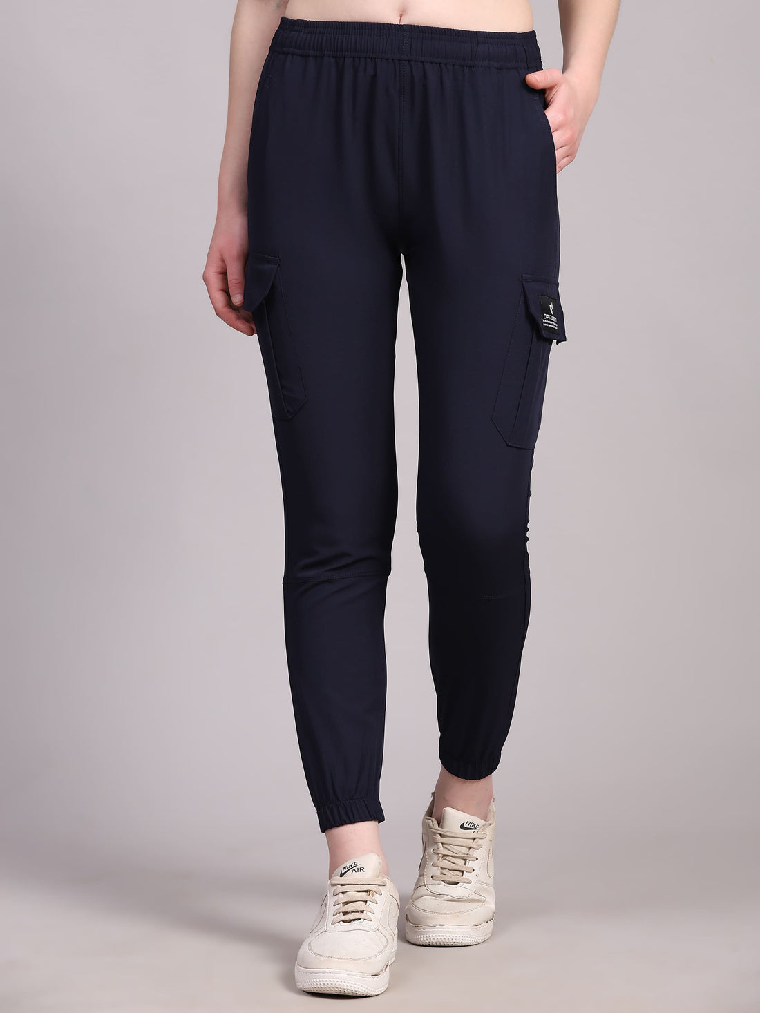 Dpassion Women’s Navy Slim Fit Training Track Pants Activewear - Dpassion