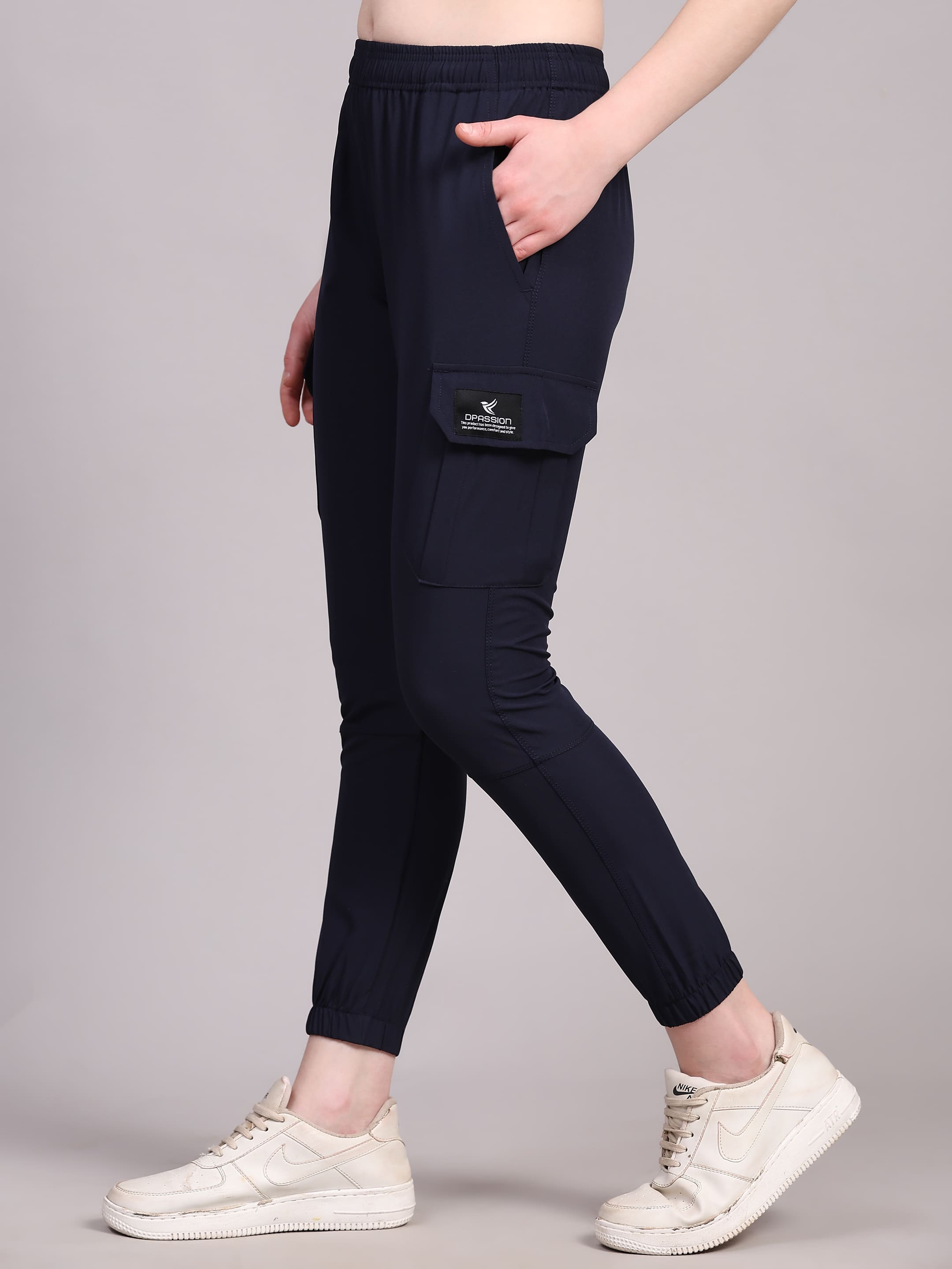 Dpassion Women’s Navy Slim Fit Training Track Pants Activewear - Dpassion