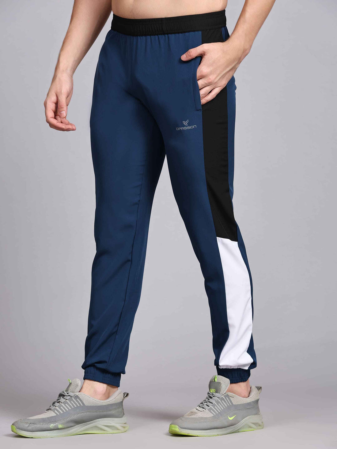 Dpassion Men Navy Slim Fit Joggers - Track Pants for Gym Activewear