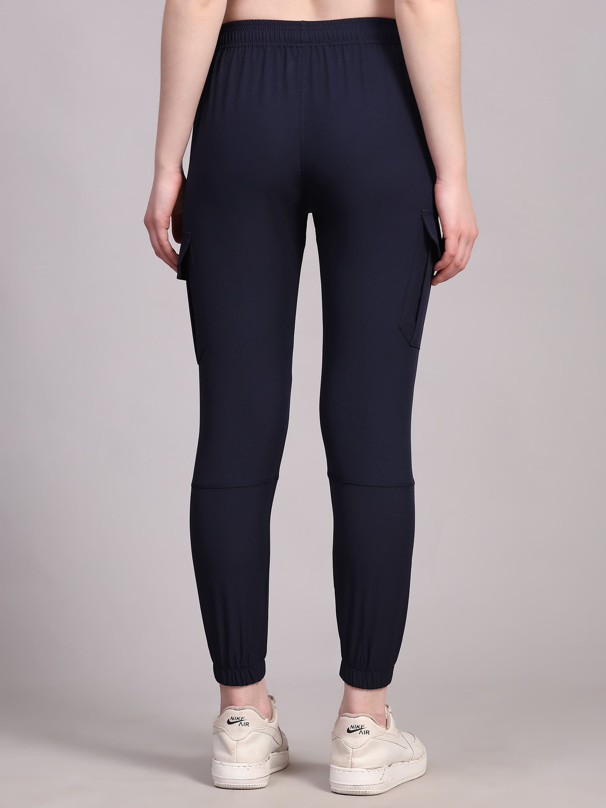 Dpassion Women’s Navy Slim Fit Training Track Pants Activewear - Dpassion