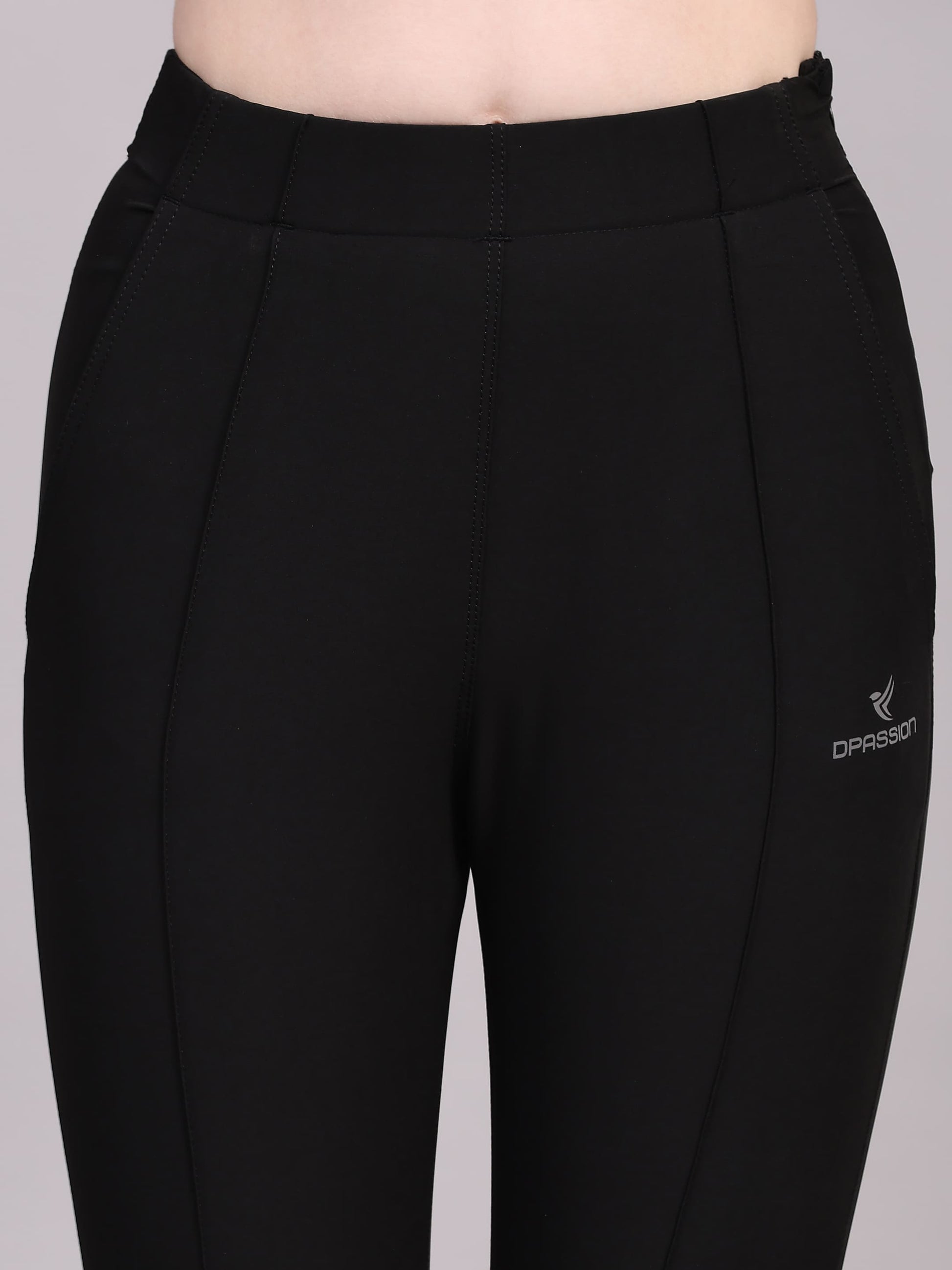 Dpassion Women Black Sculpt Fit Performance Jogger Pants - Dpassion