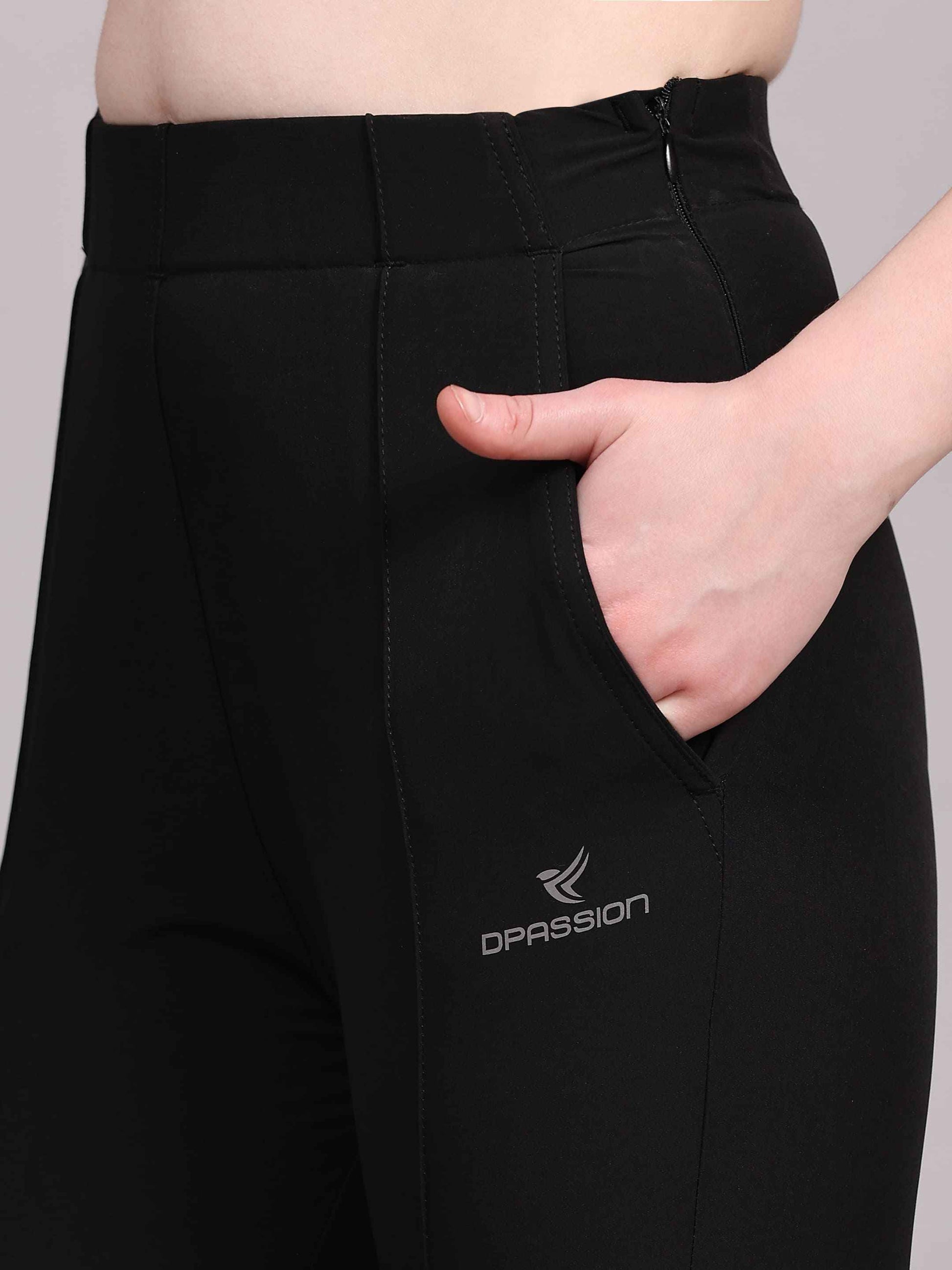 Dpassion Women Black Sculpt Fit Performance Jogger Pants