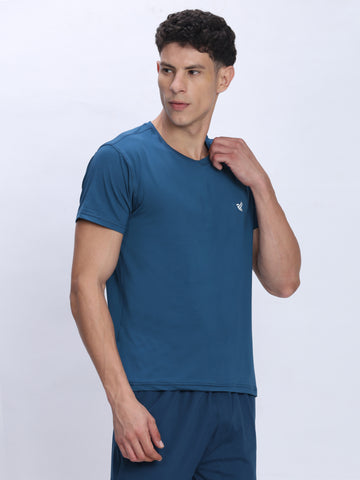 Dpassion Teal Performance T-Shirt Quick Dry Stretch Activewear - Dpassion