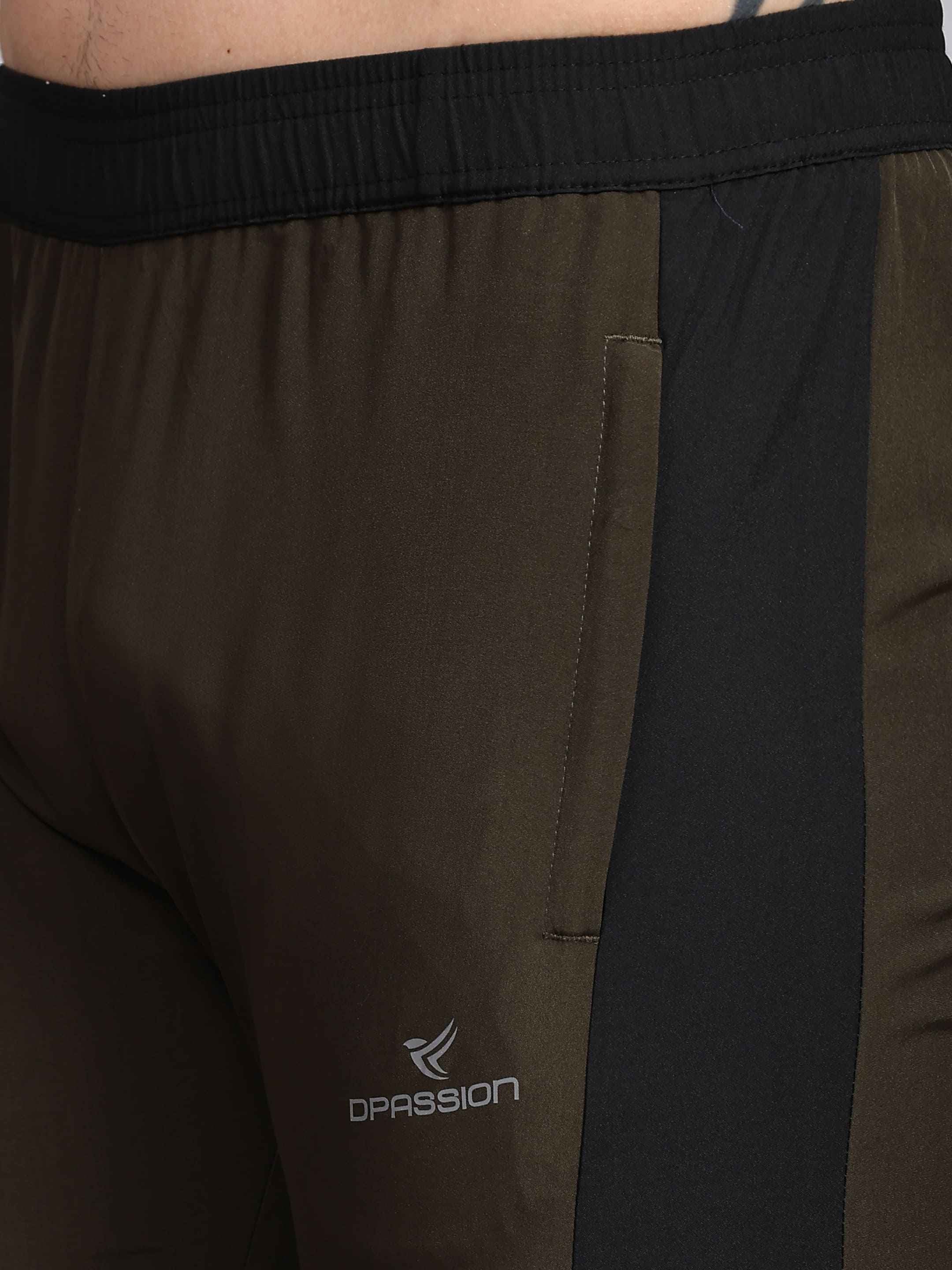 Dpassion Olive Slim Fit Joggers Cuffed Gym Track Pants Activewear