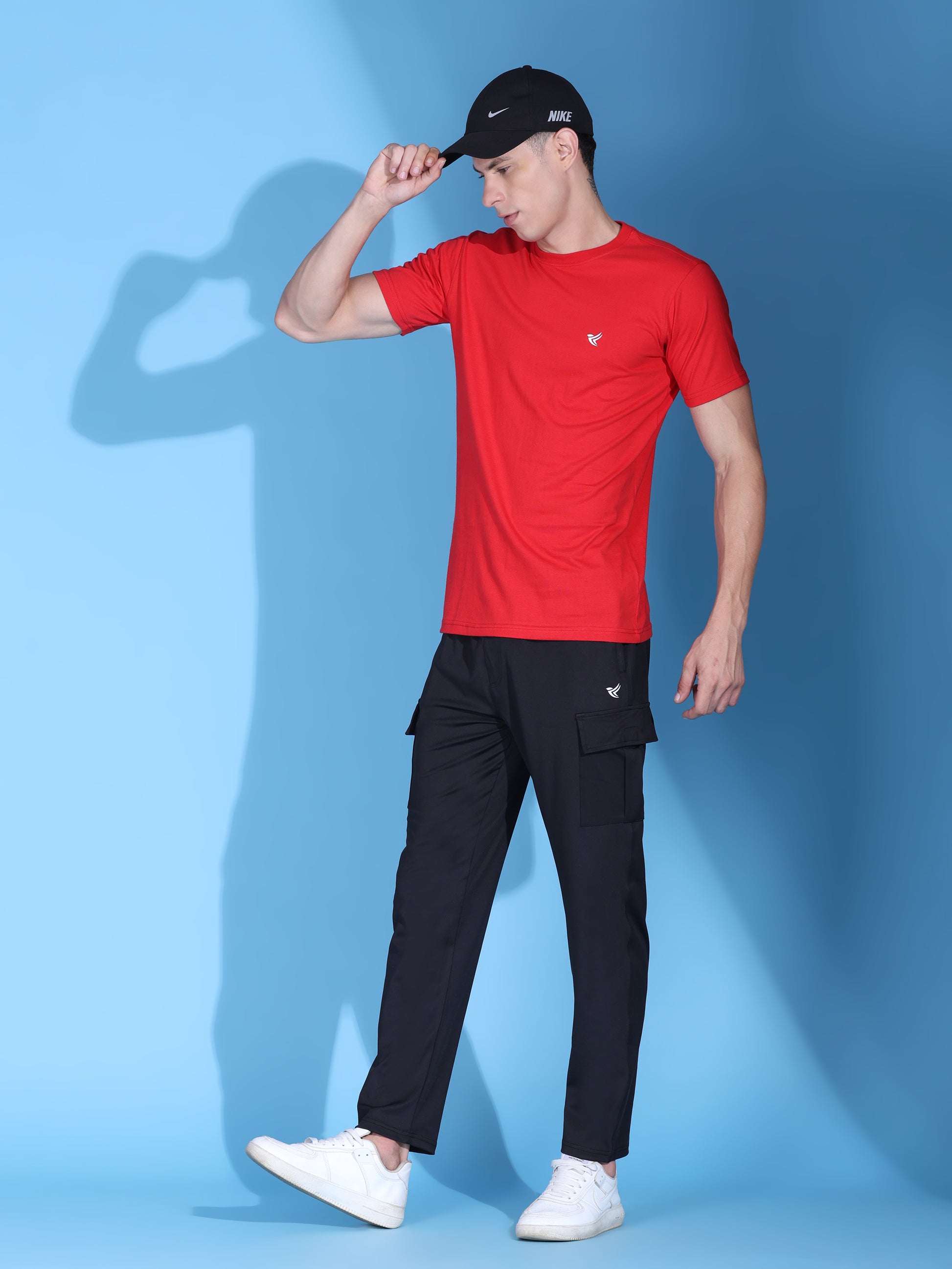 Dpassion Men Red Cotton Active T Shirt Performance Gym Wear - Dpassion