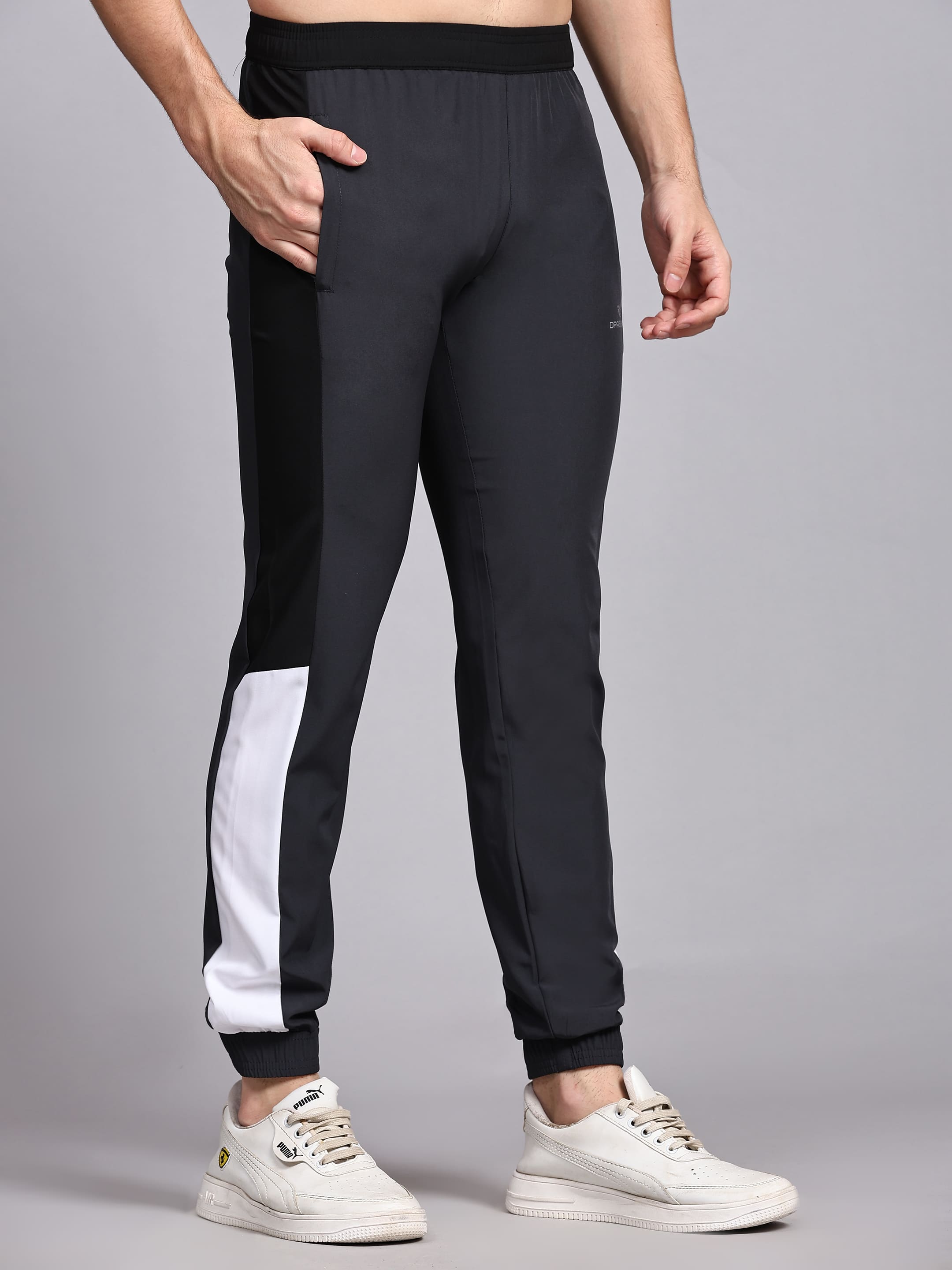 Dpassion Men Charcoal Slim Fit Joggers Track Pants Gym Activewear - Dpassion