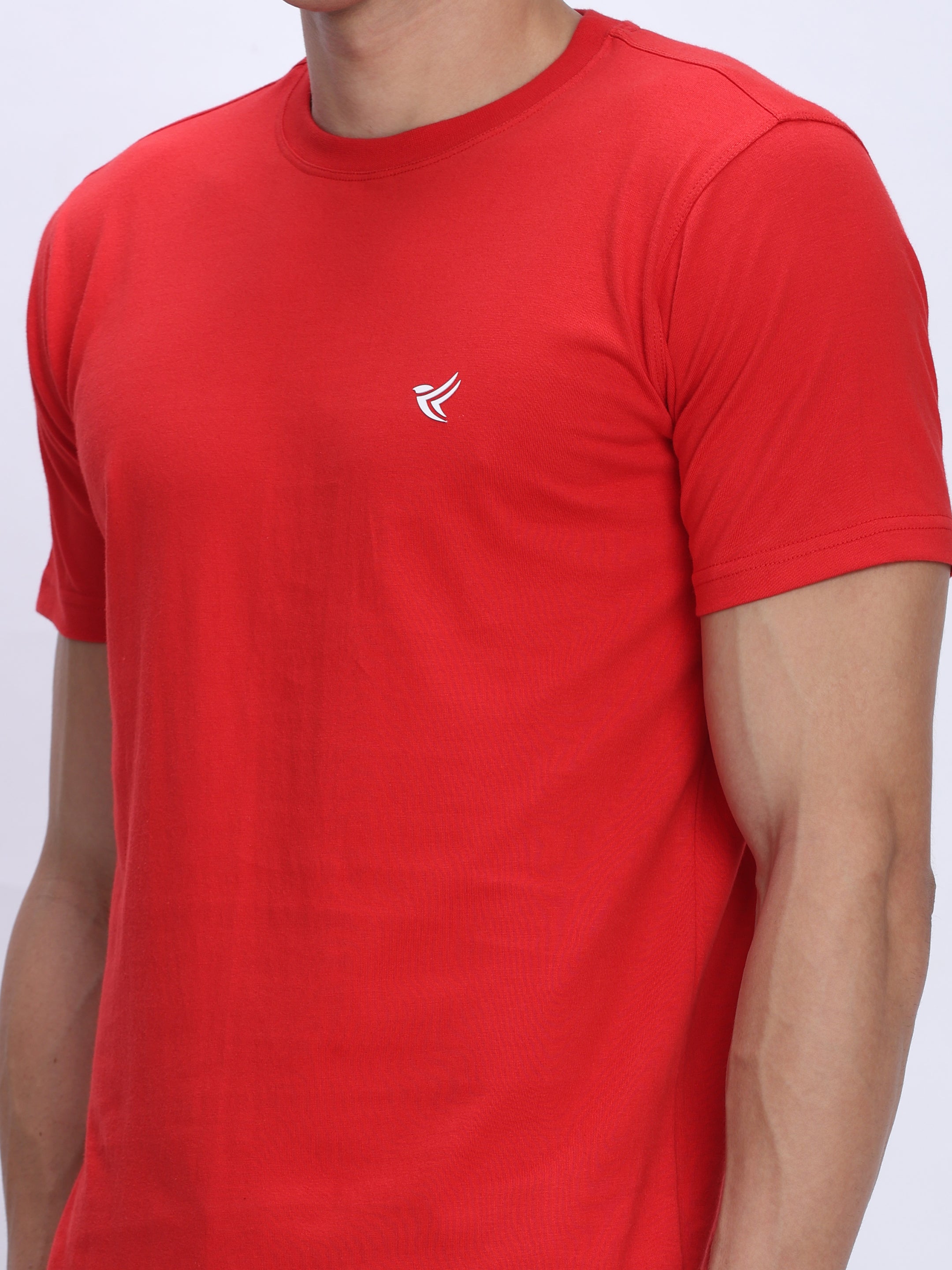 Dpassion Men Red Cotton Active T Shirt Performance Gym Wear - Dpassion