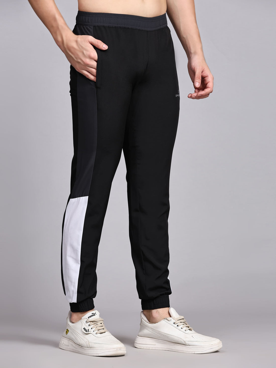 Dpassion Men Black Slim Fit Joggers Track Pants Gym Activewear - Dpassion