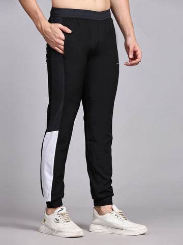 Dpassion Men Black Slim Fit Joggers Track Pants Gym Activewear - Dpassion