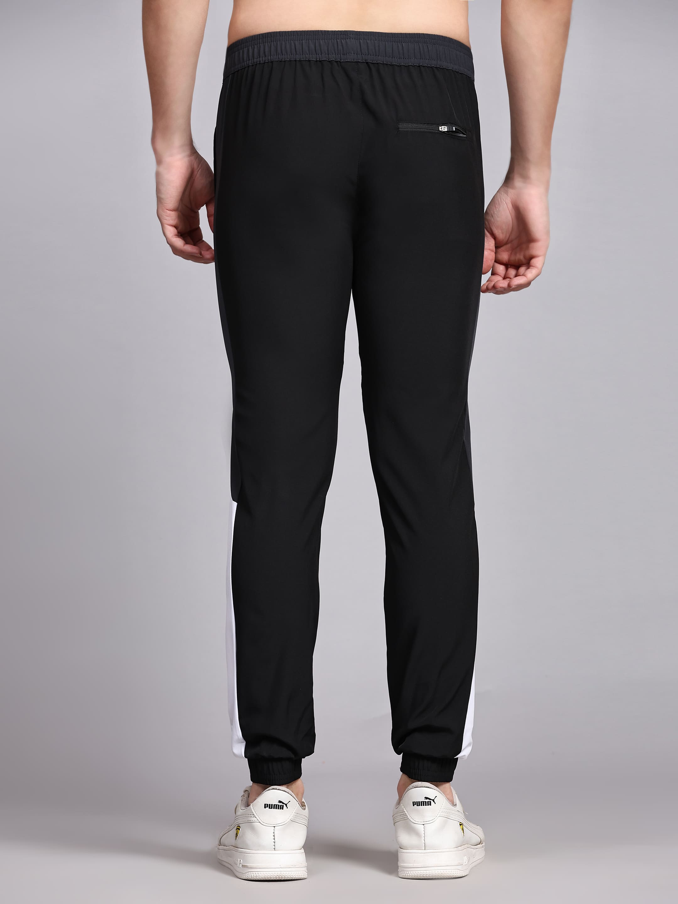 Dpassion Men Black Slim Fit Joggers Track Pants Gym Activewear - Dpassion