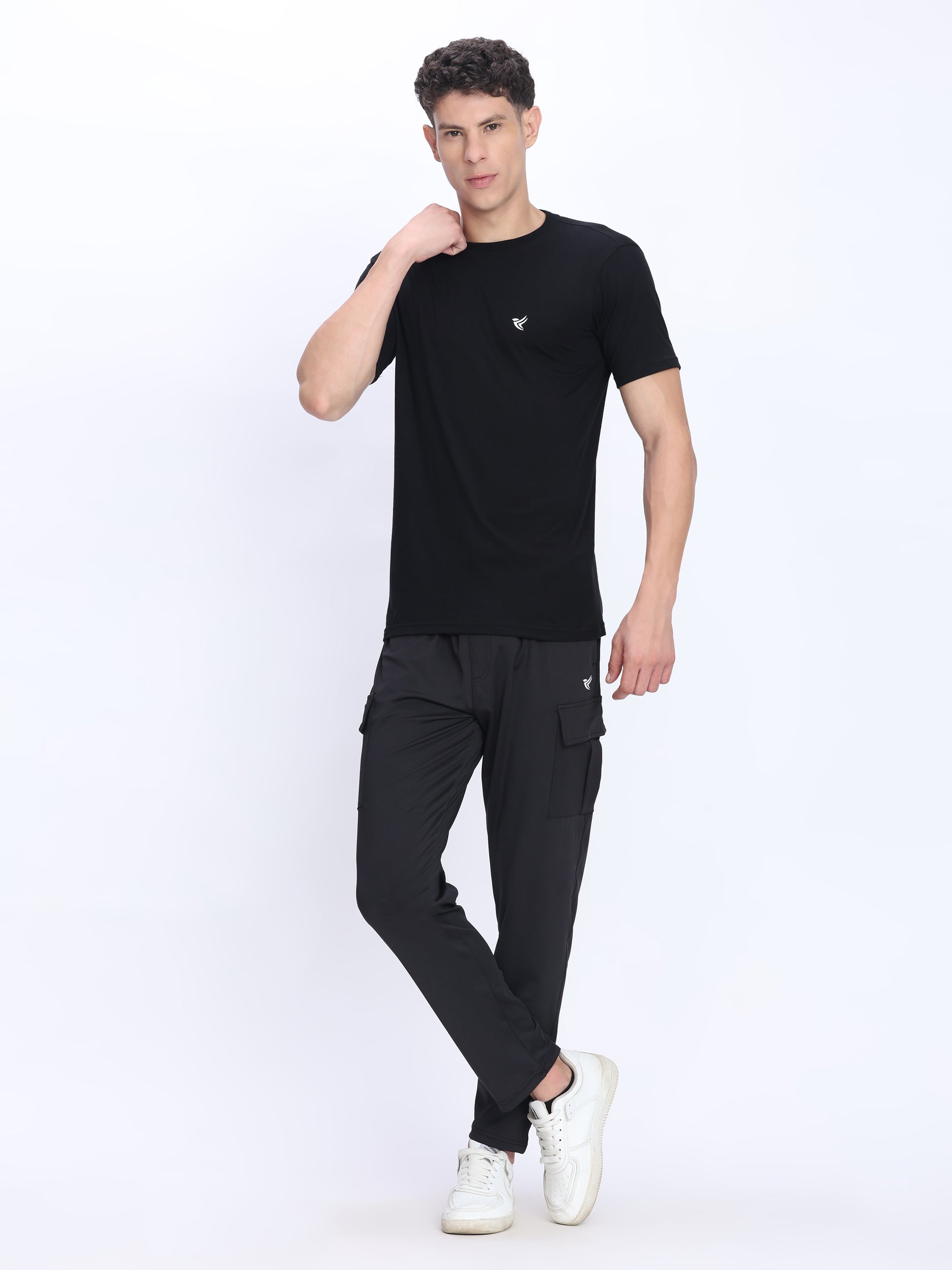 Dpassion Black Cotton Crew Neck T-Shirt Premium Everyday Activewear - Dpassion