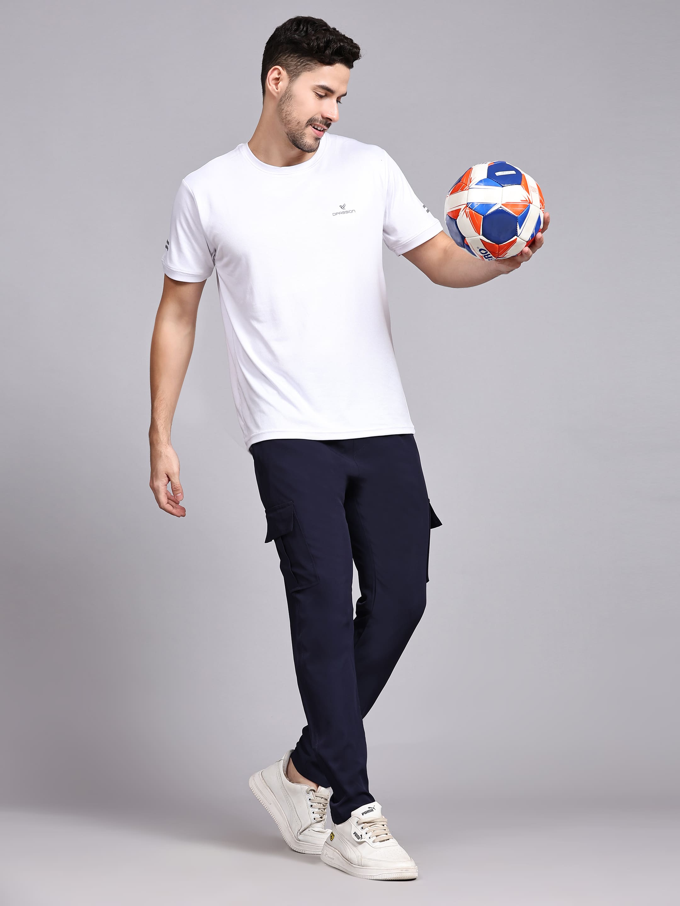 Dpassion Men’s Deep Navy Cargo Track Pants Performance Activewear
