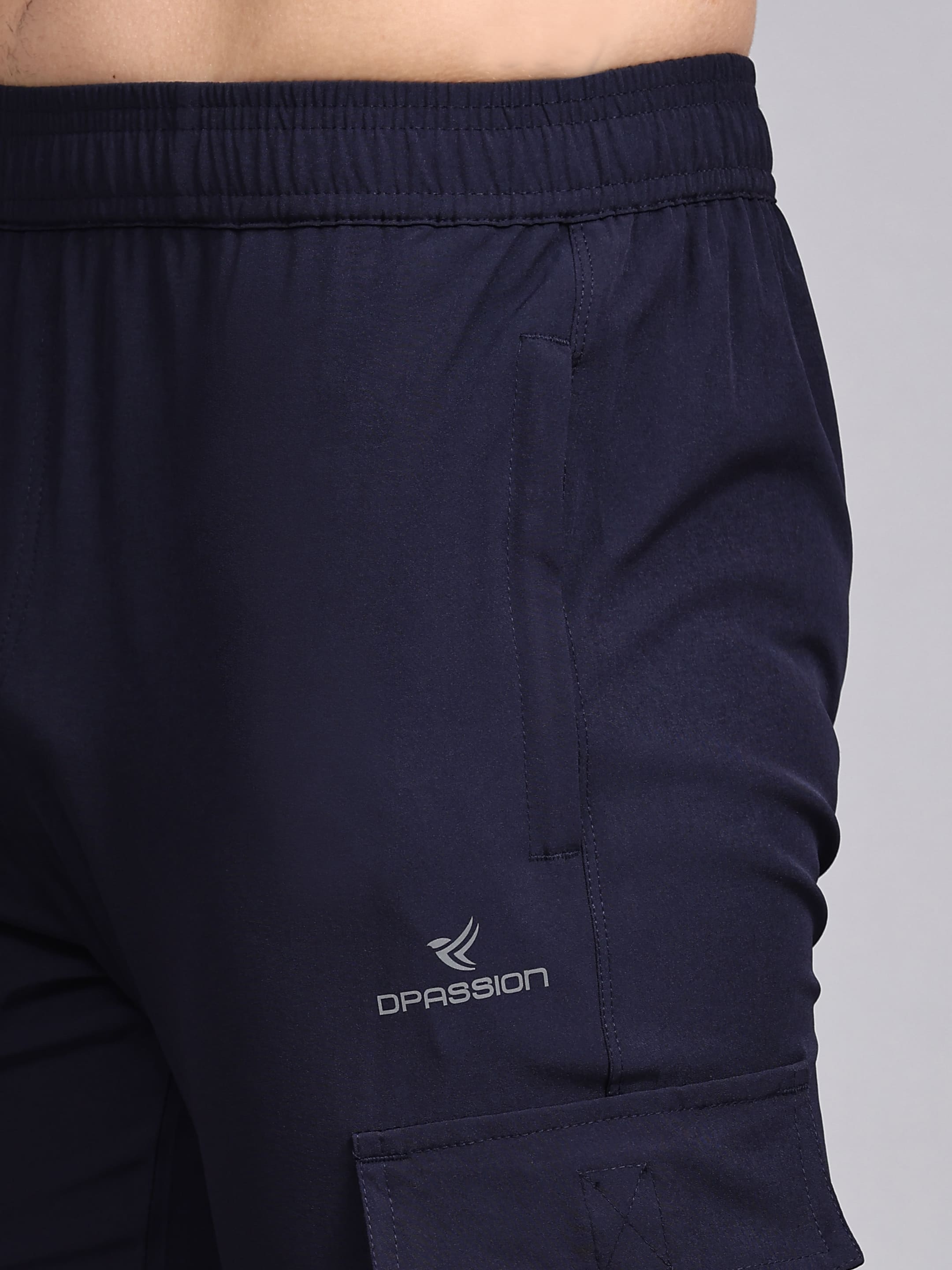 Dpassion Men’s Deep Navy Cargo Track Pants Performance Activewear
