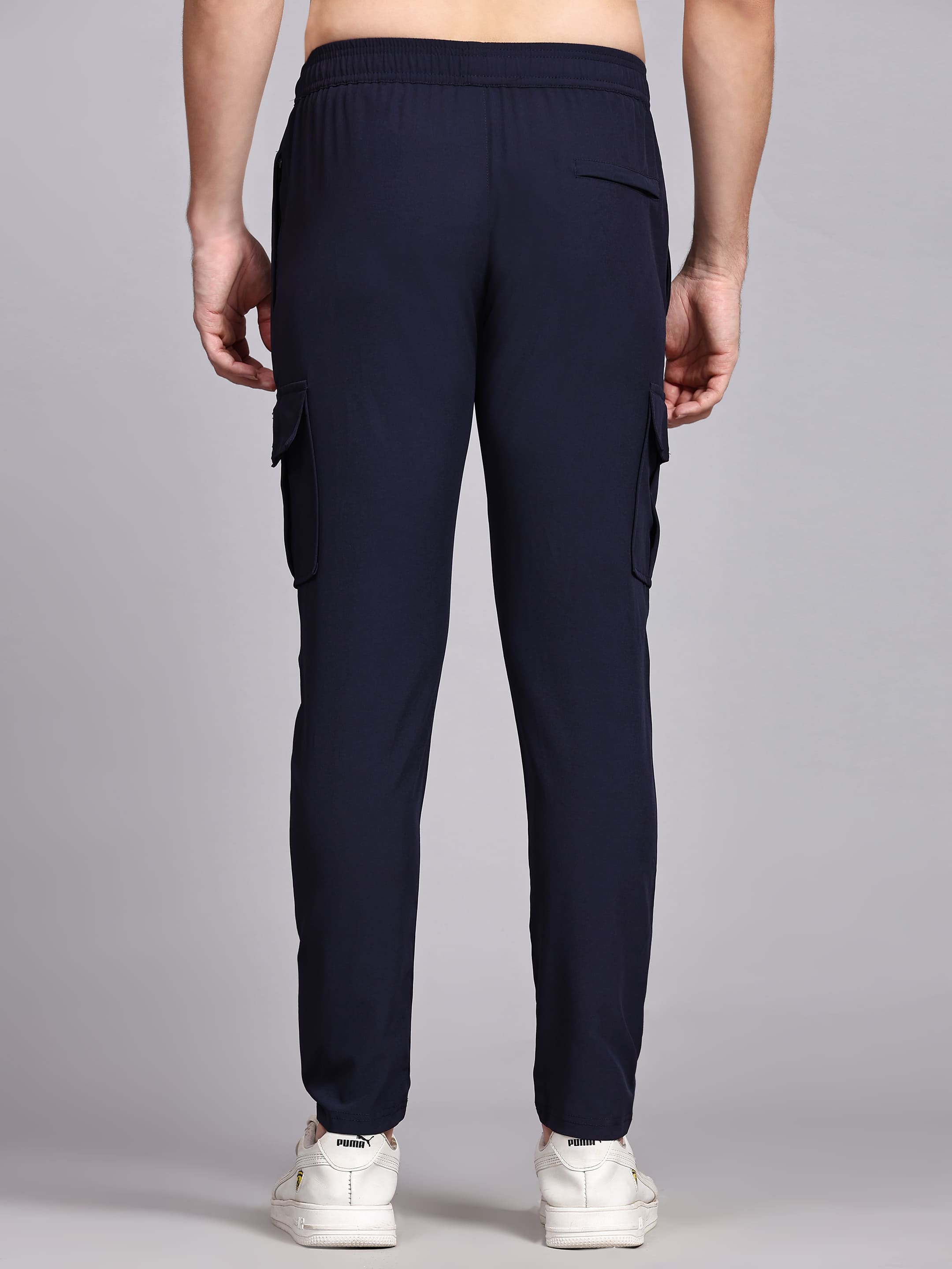 Dpassion Men’s Deep Navy Cargo Track Pants Performance Activewear